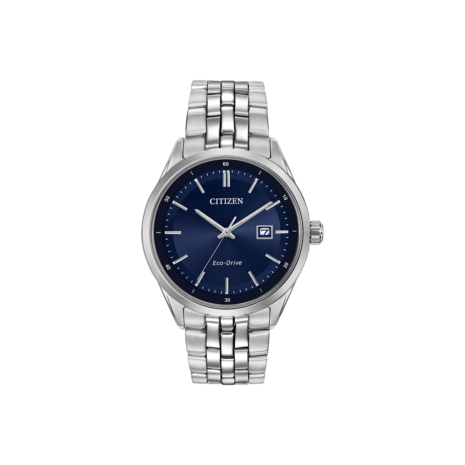 Citizen Mens Addysen Eco-Drive Watch 41mm Silver-Tone Stainless Steel Case and Bracelet with Blue Dial