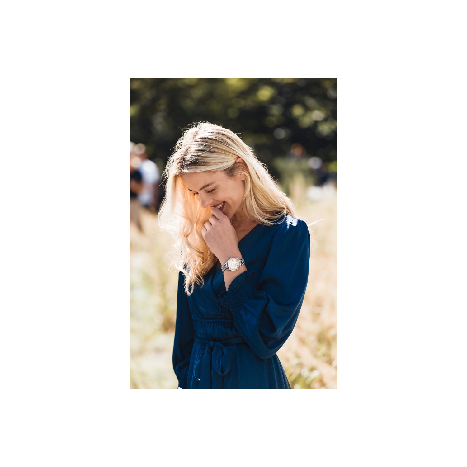 Montre automatique pour femmes Sutton 34&nbsp;mm de Bulova avec boîtier et bracelet en inox deux tons rose doré avec cadran blanc