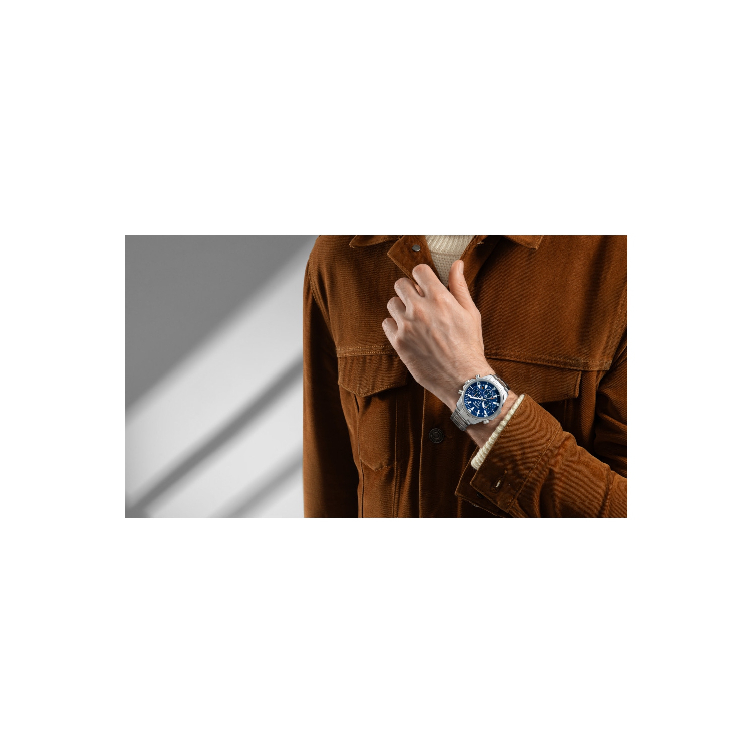 Montre à quartz homme Marine Star de Bulova, 43&nbsp;mm boîtier et bracelet en acier inoxydable argenté et cadran bleu