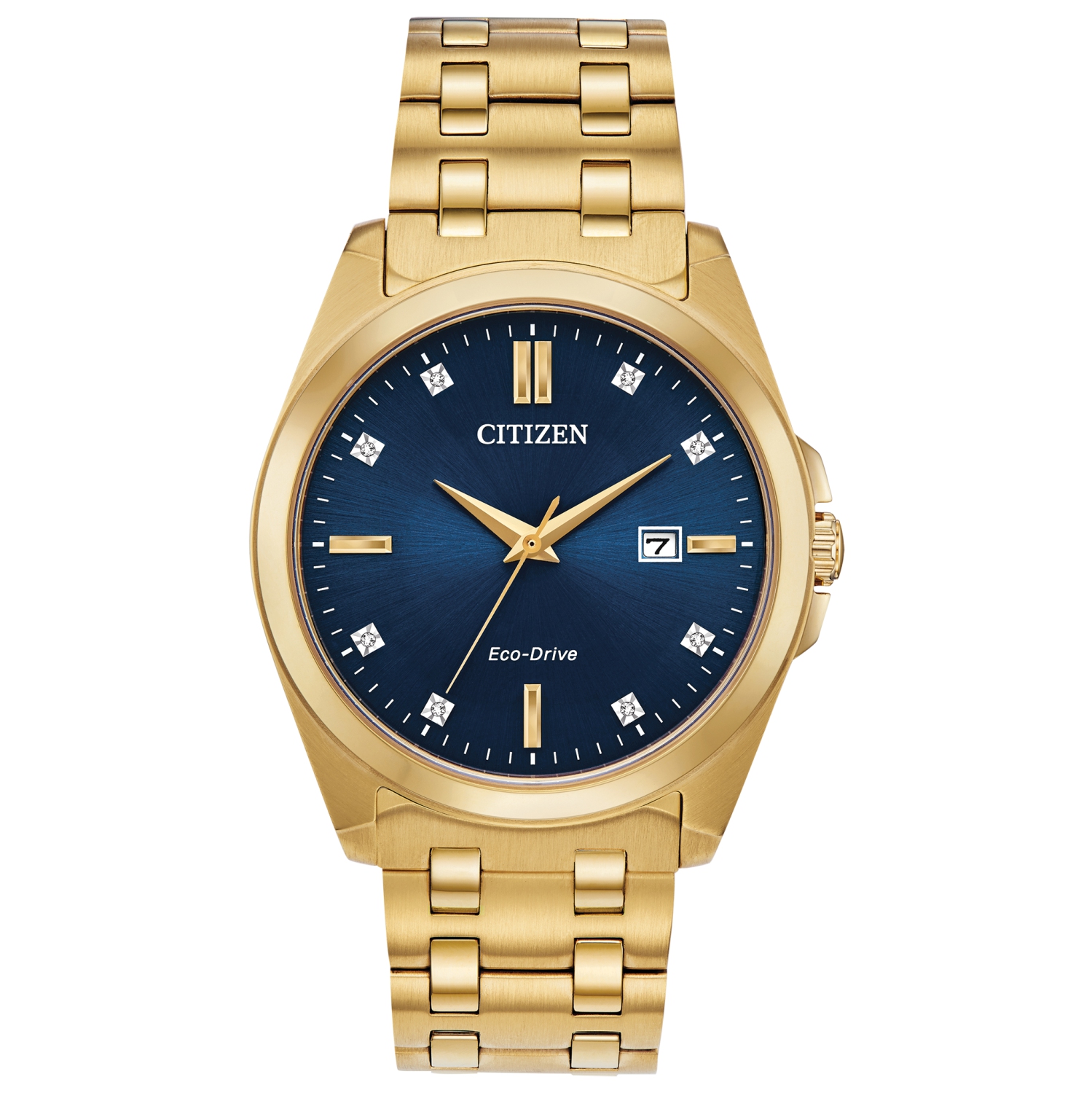 Citizen Mens Peyten Eco-Drive Watch 41mm Gold-Tone Stainless Steel Case and Bracelet with Blue Dial