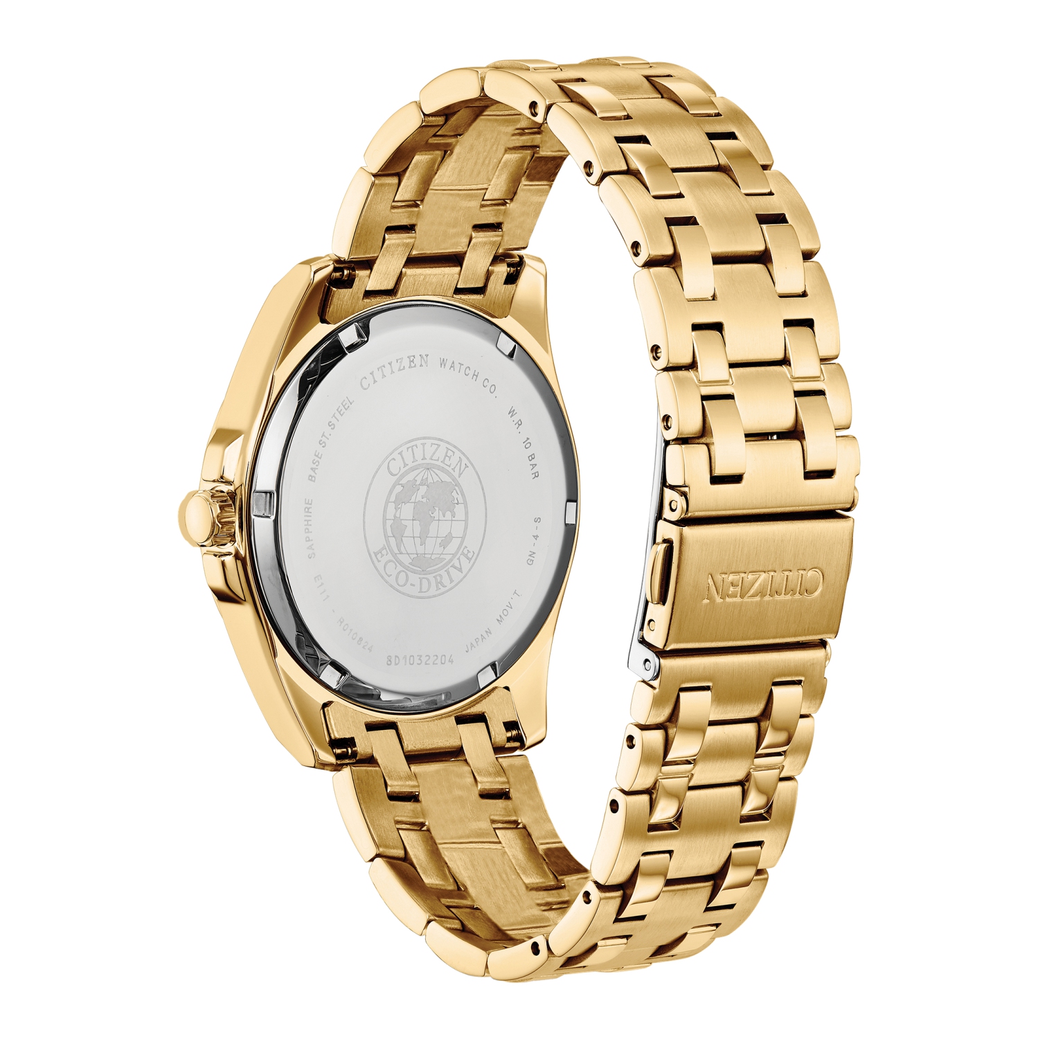 Citizen Mens Peyten Eco-Drive Watch 41mm Gold-Tone Stainless Steel Case and Bracelet with Blue Dial