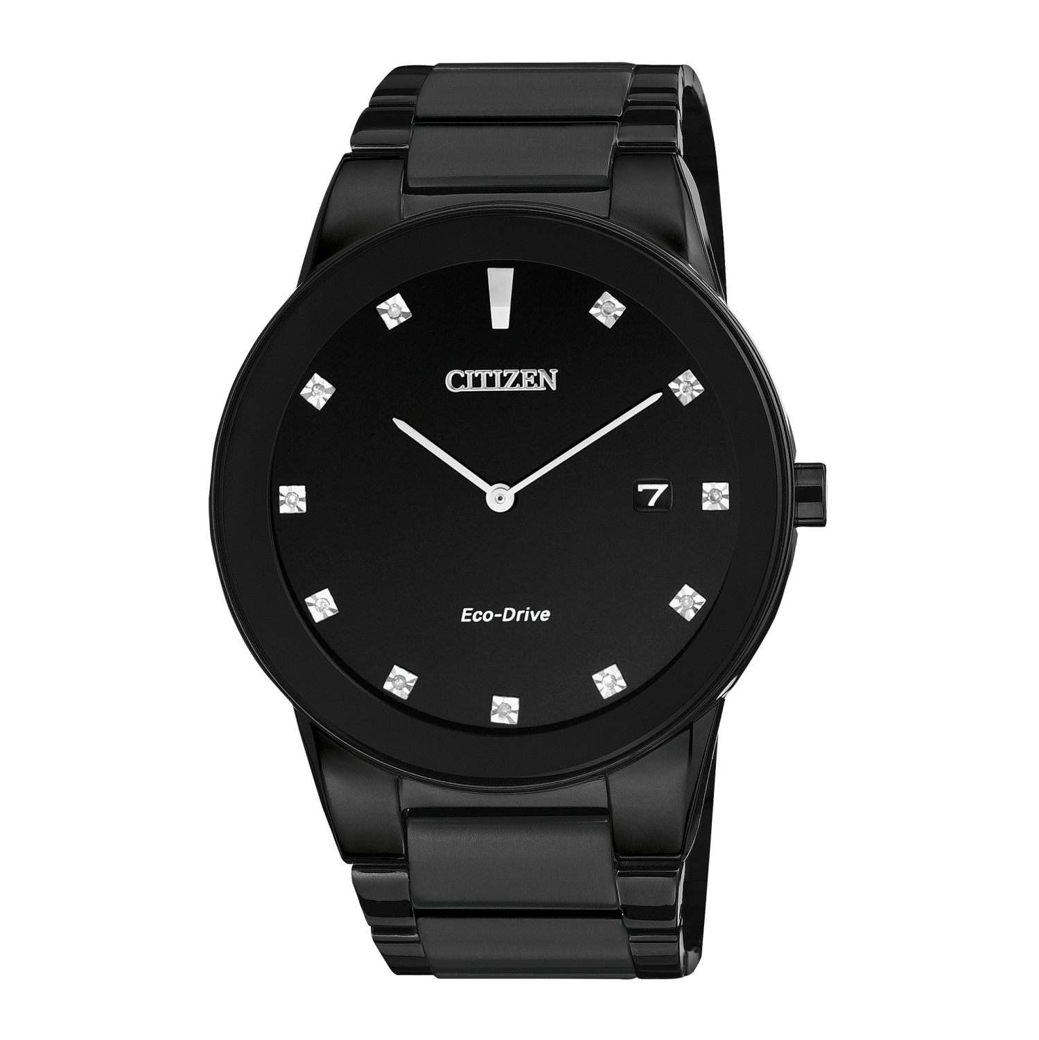 Montre pour hommes Axiom Eco-Drive de Citizen 40&nbsp;mm avec boîtier et bracelet en acier inoxydable noir et cadran noir