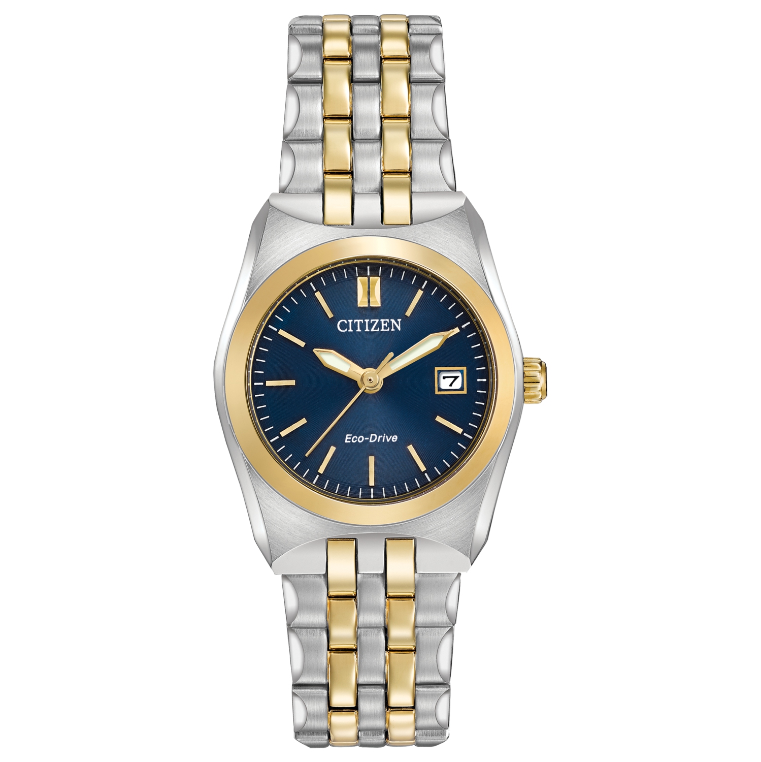 Citizen Ladies Corso Eco-Drive Watch 28mm Two-Tone Stainless Steel Case and Bracelet with Blue Dial