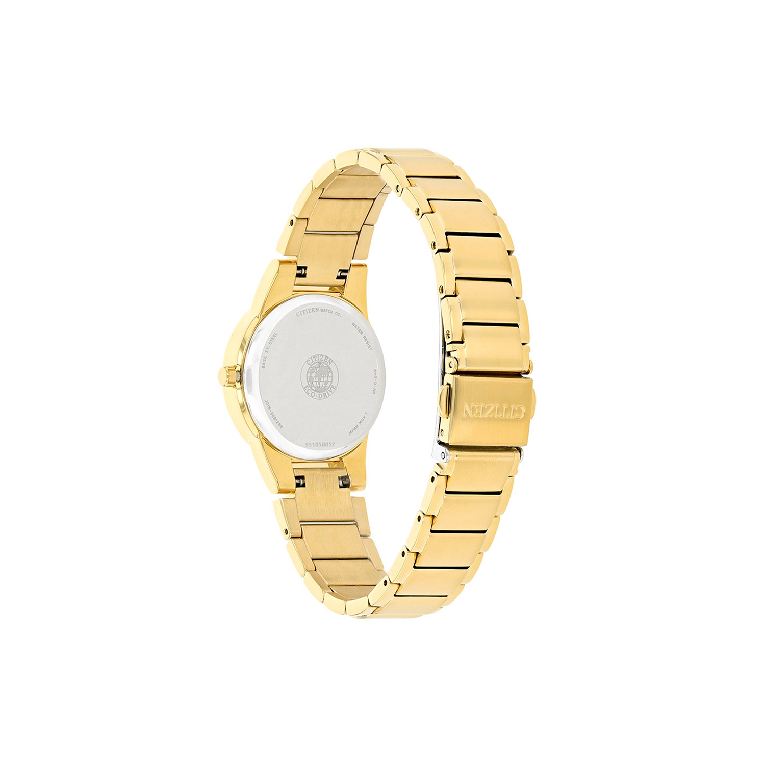 Citizen Ladies Axiom Eco-Drive Watch 30mm Gold-Tone Stainless Steel Case and Bracelet with Black Dial