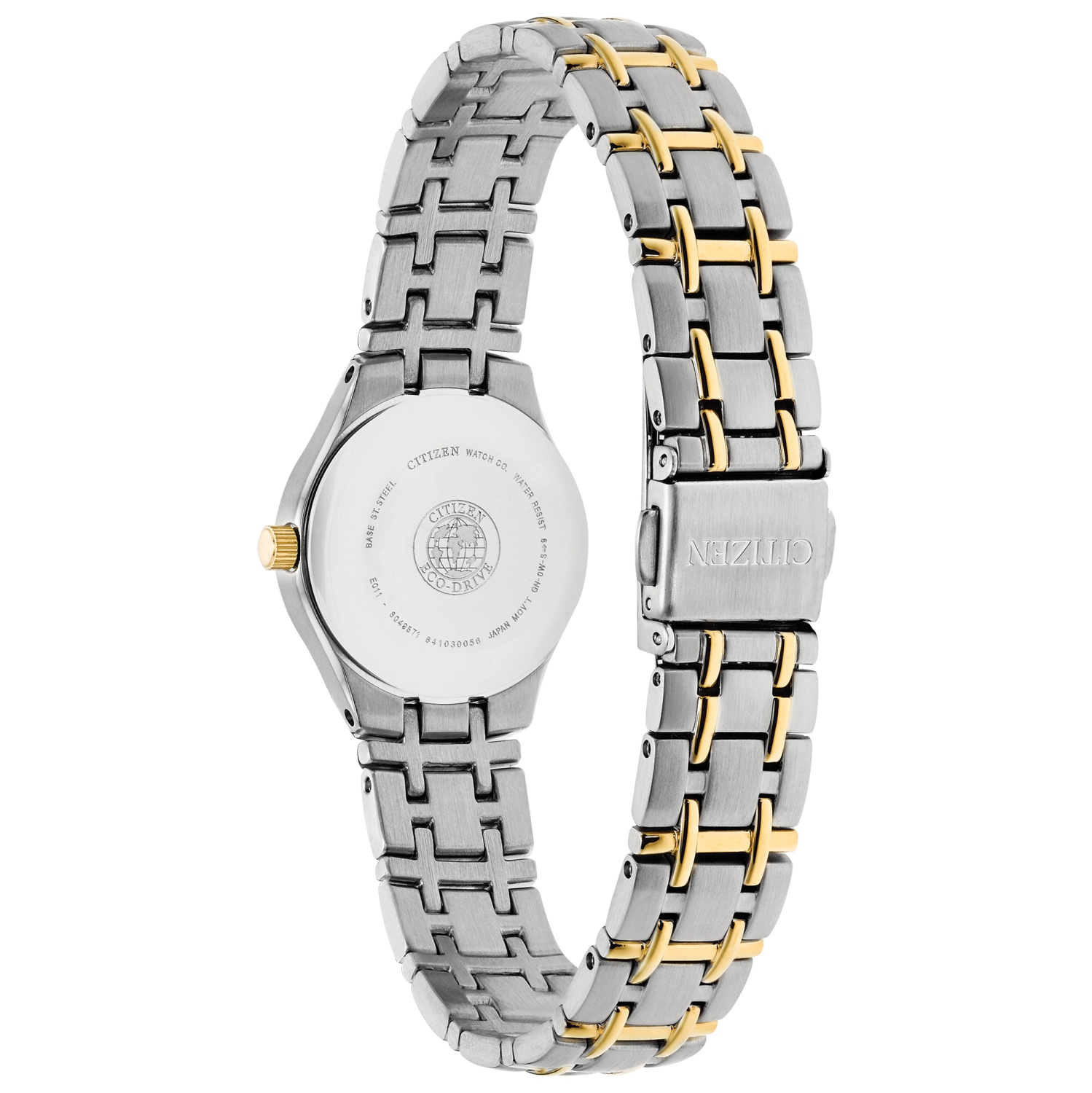 Montre pour femmes Corso Eco-Drive 25&nbsp;mm de Citizen avec boîtier et bracelet en acier inoxydable deux tons avec cadran blanc