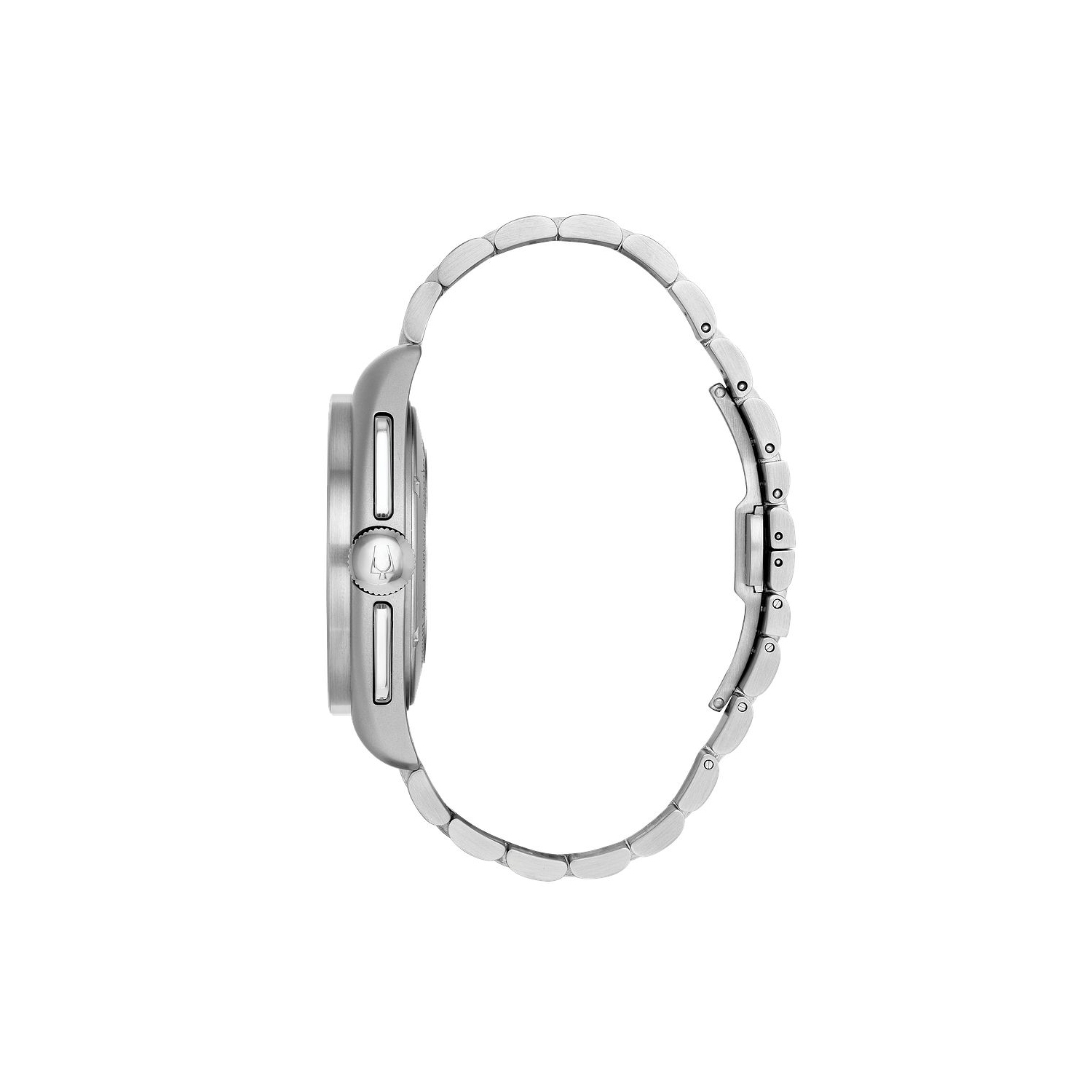 Montre homme, édition spéciale Lunar Pilot, HPQ 45&nbsp;mm, boîtier et bracelet en acier inoxydable argenté avec cadran noir de Bulova