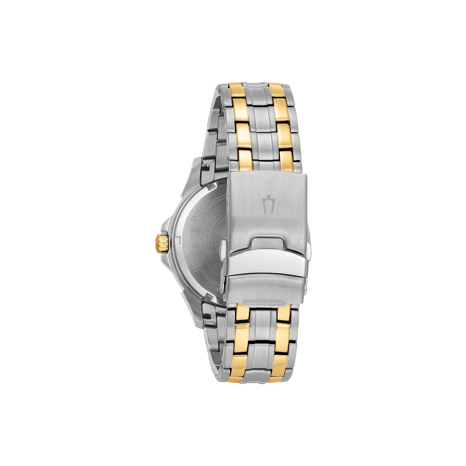 Montre à quartz classique pour hommes de Bulova 43 mm avec boîtier et bracelet en acier inoxydable deux tons et cadran noir