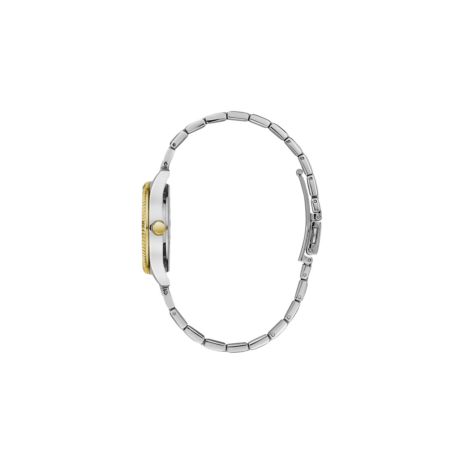 Caravelle Ladies Dress Quartz Watch 32mm Two-Tone Stainless Steel Case and Bracelet with Silver-White Dial