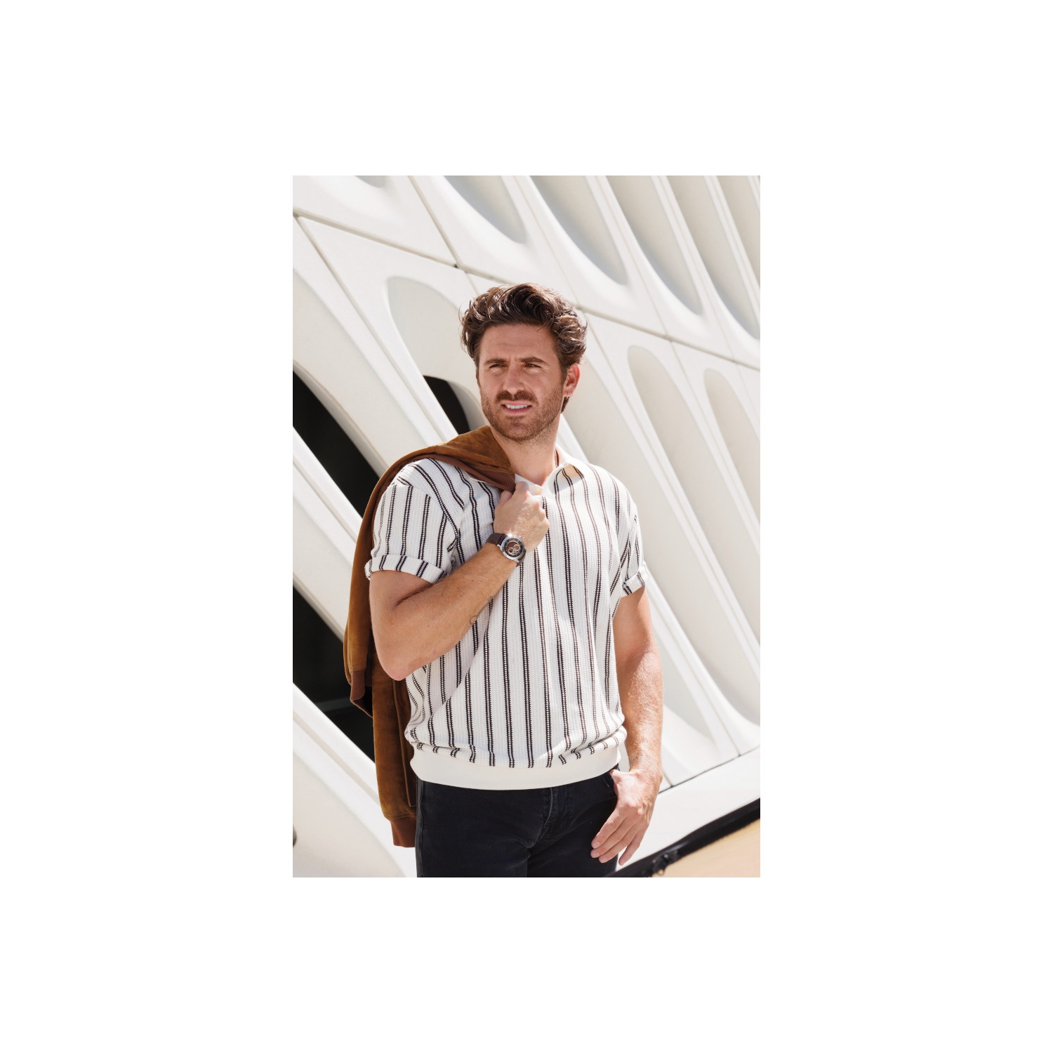 Montre automatique Sutton de Bulova hommes 42 mm avec boîtier en acier inoxydable argenté et cadran brun