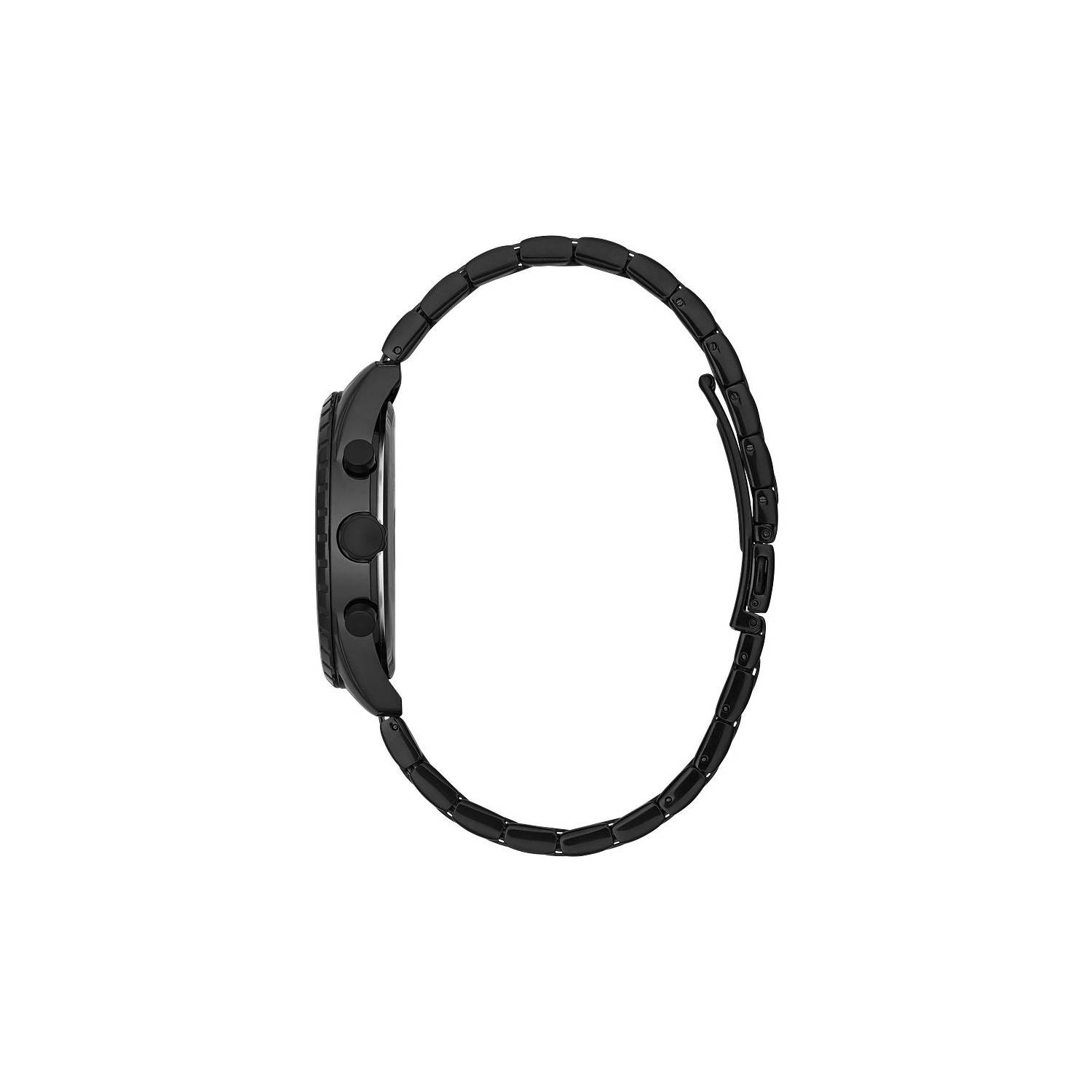 Caravelle Mens Sport Quartz Watch 44mm Black Stainless Steel Case and Bracelet with Black Dial