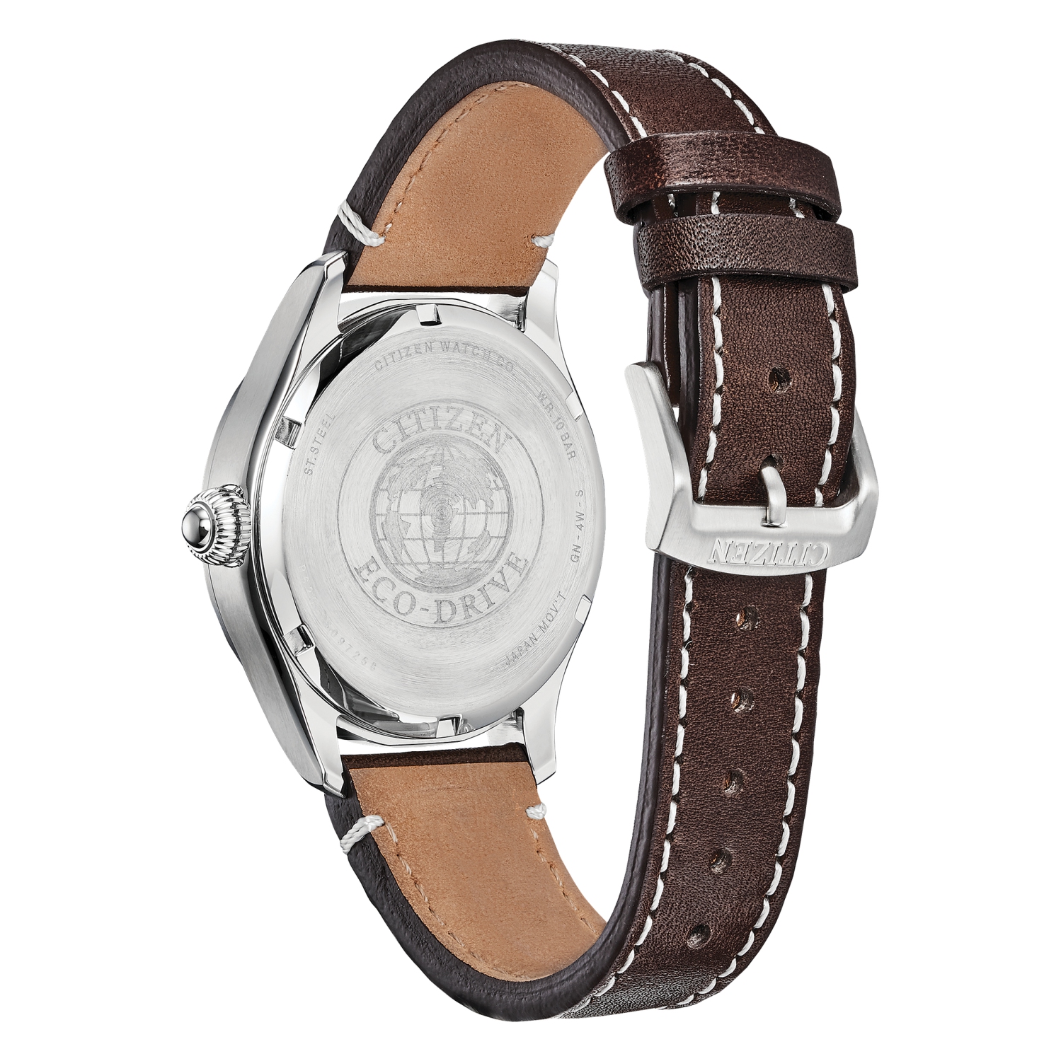 Montre pour hommes Garrison Eco-Drive 42 mm avec boîtier en acier inoxydable argenté et cadran vert de Citizen