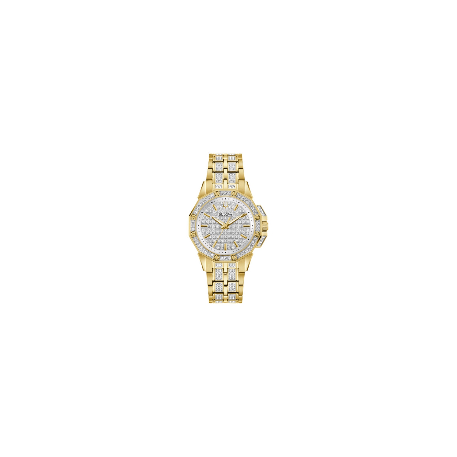 Bulova Ladies Octava Quartz Watch 34mm Gold-Tone Stainless Steel Case and Bracelet with Silver-Tone Dial