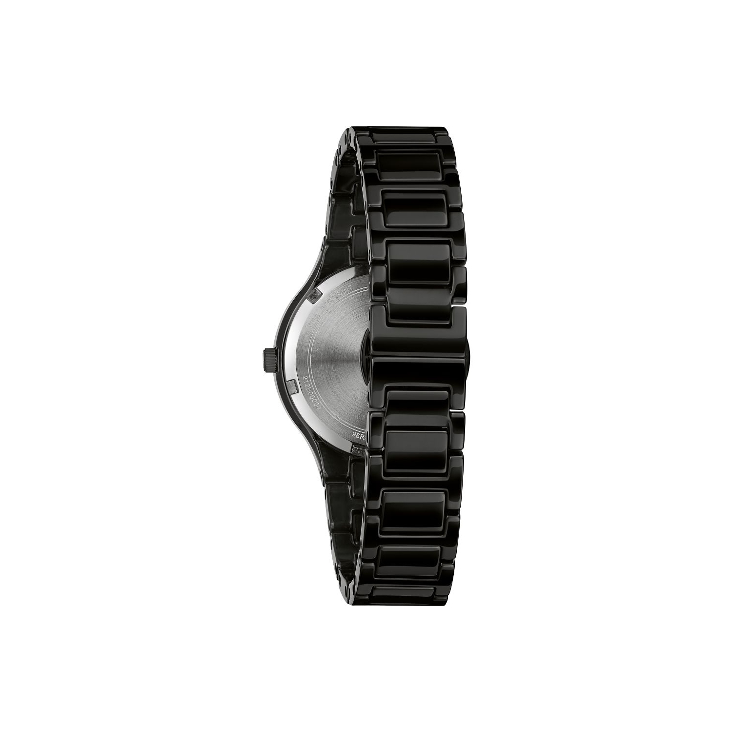 Montre quartz Millennia pour femmes de Bulova 34,5&nbsp;mm avec boîtier céramique noire et boîtier en inox et bracelet céramique noir avec cadran noir