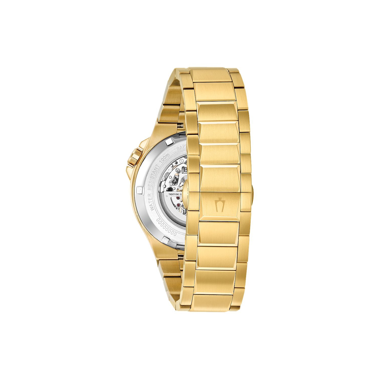 Bulova Mens Maquina Automatic Watch 46mm Gold-Tone Stainless Steel Case and Bracelet with Black Dial