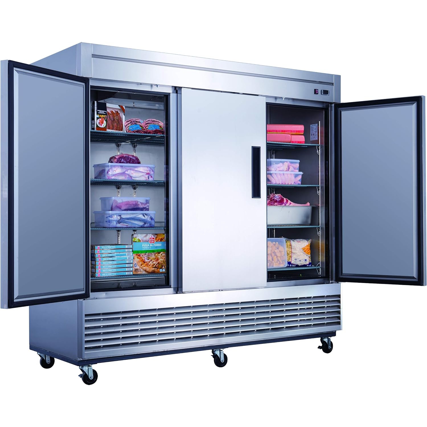 New Air Commercial 82″ 64.8 Cu. Ft. Triple Door REFRIGERATOR - Stainless Steel