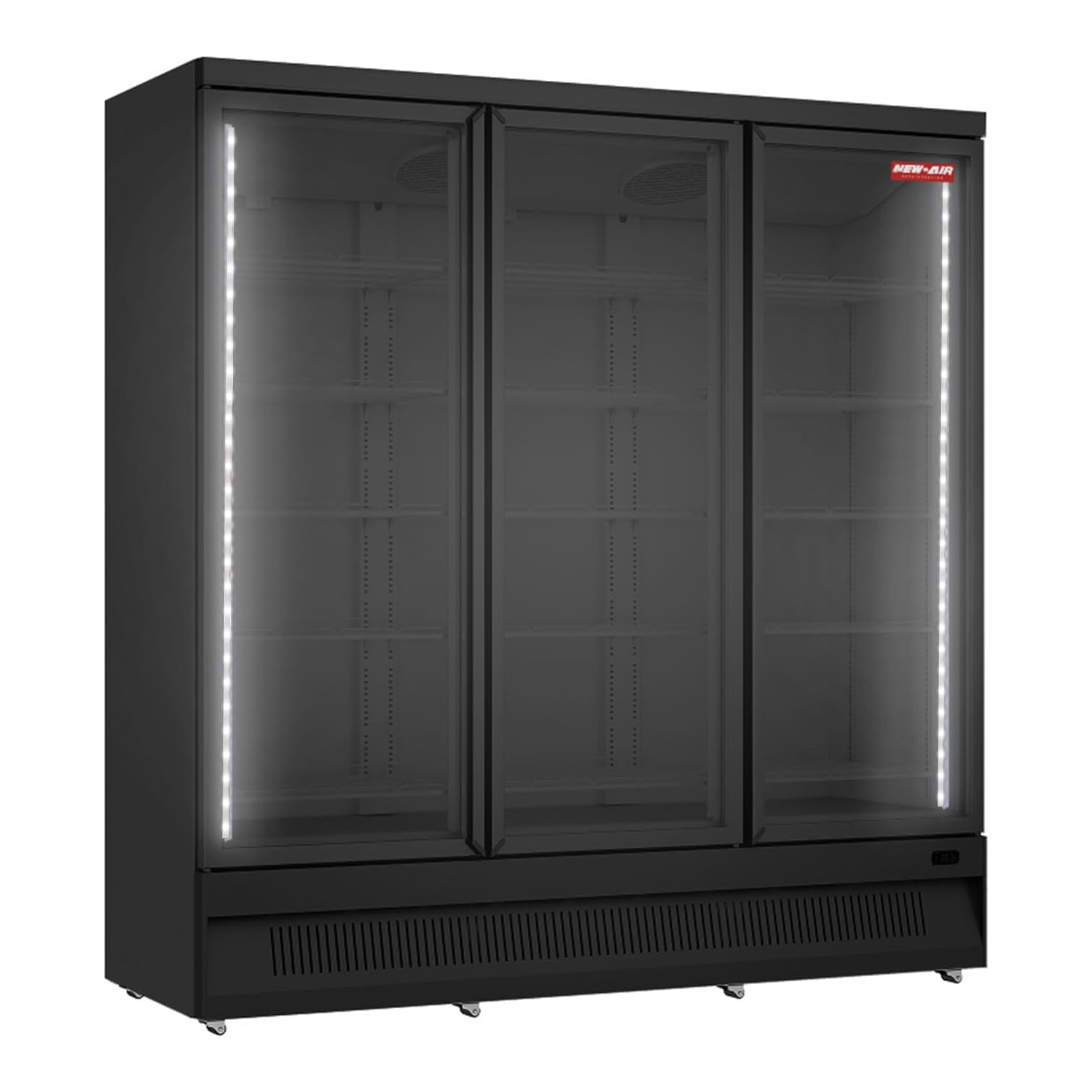 NOUVEAU présentoir commercial de réfrigérateur de 74&nbsp;po à trois portes en verre AIR NGR-74-HB – idéal pour les dépanneurs, l'avant du magasin,