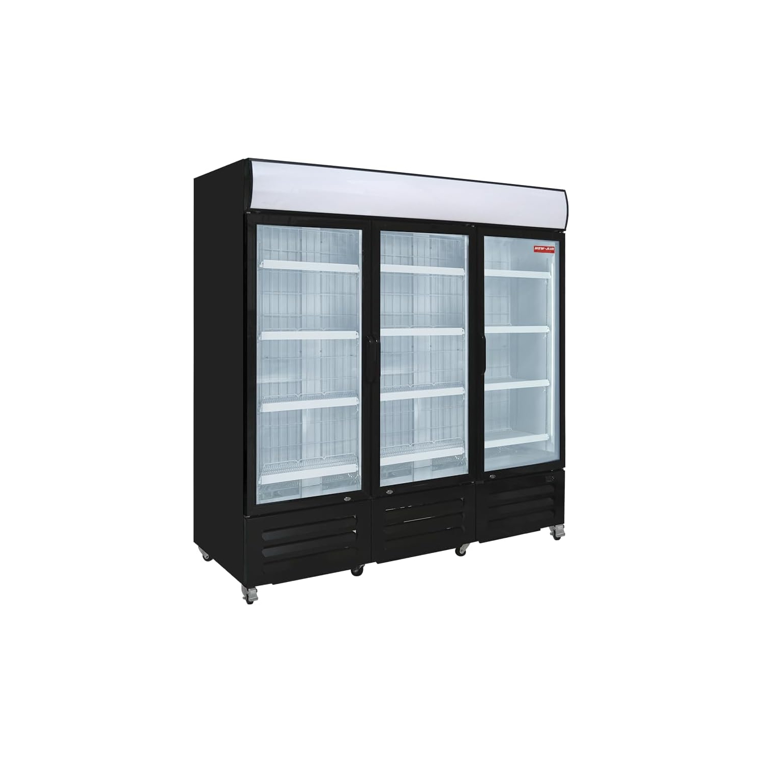 NEW AIR NGF-182-H Commercial 78" Triple Glass Door Freezer Merchandiser - Ideal for Convenience Stores, Front of House, Grocery Stores, Restaurants &