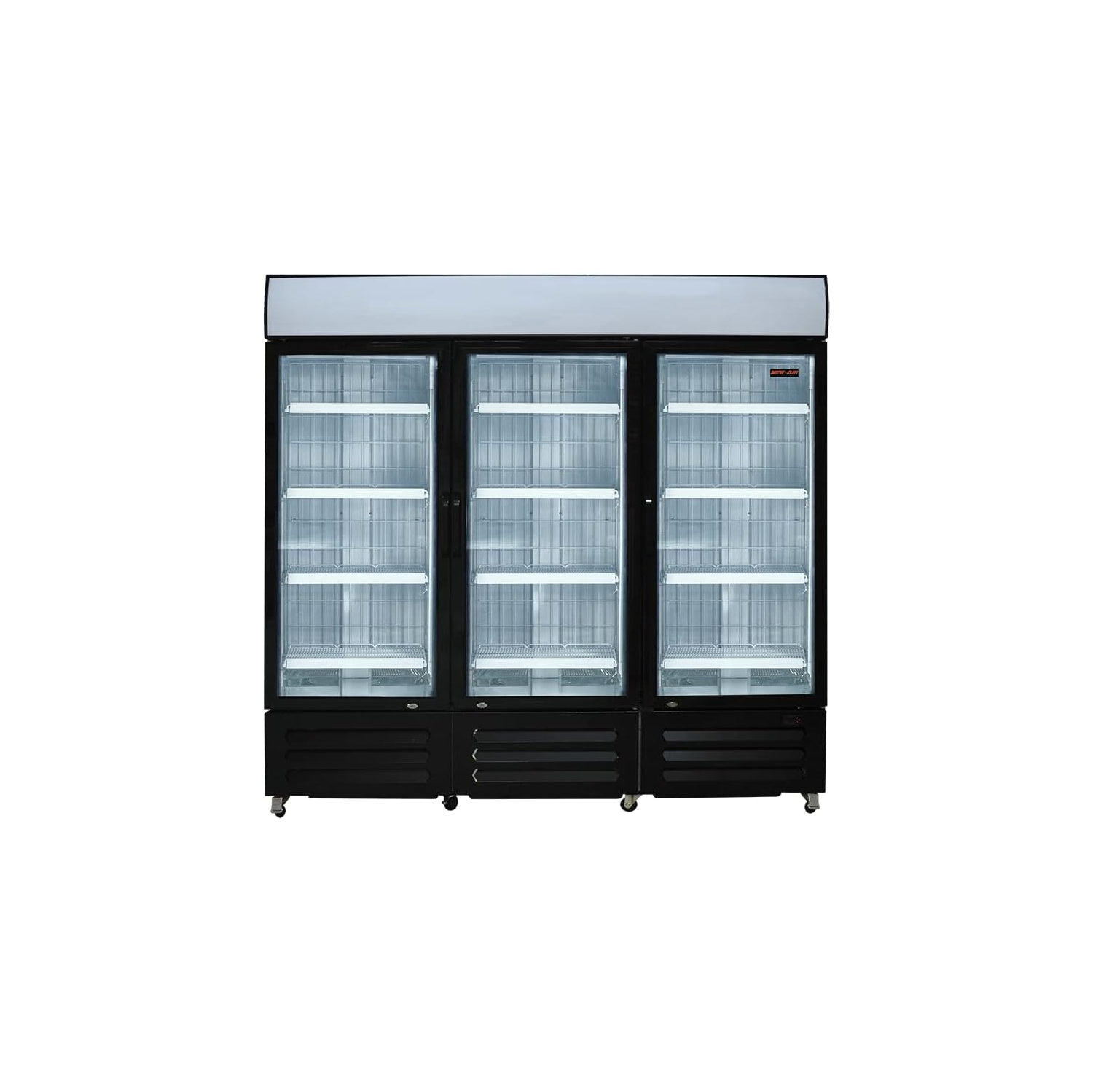NEW AIR NGF-182-H Commercial 78" Triple Glass Door Freezer Merchandiser - Ideal for Convenience Stores, Front of House, Grocery Stores, Restaurants &