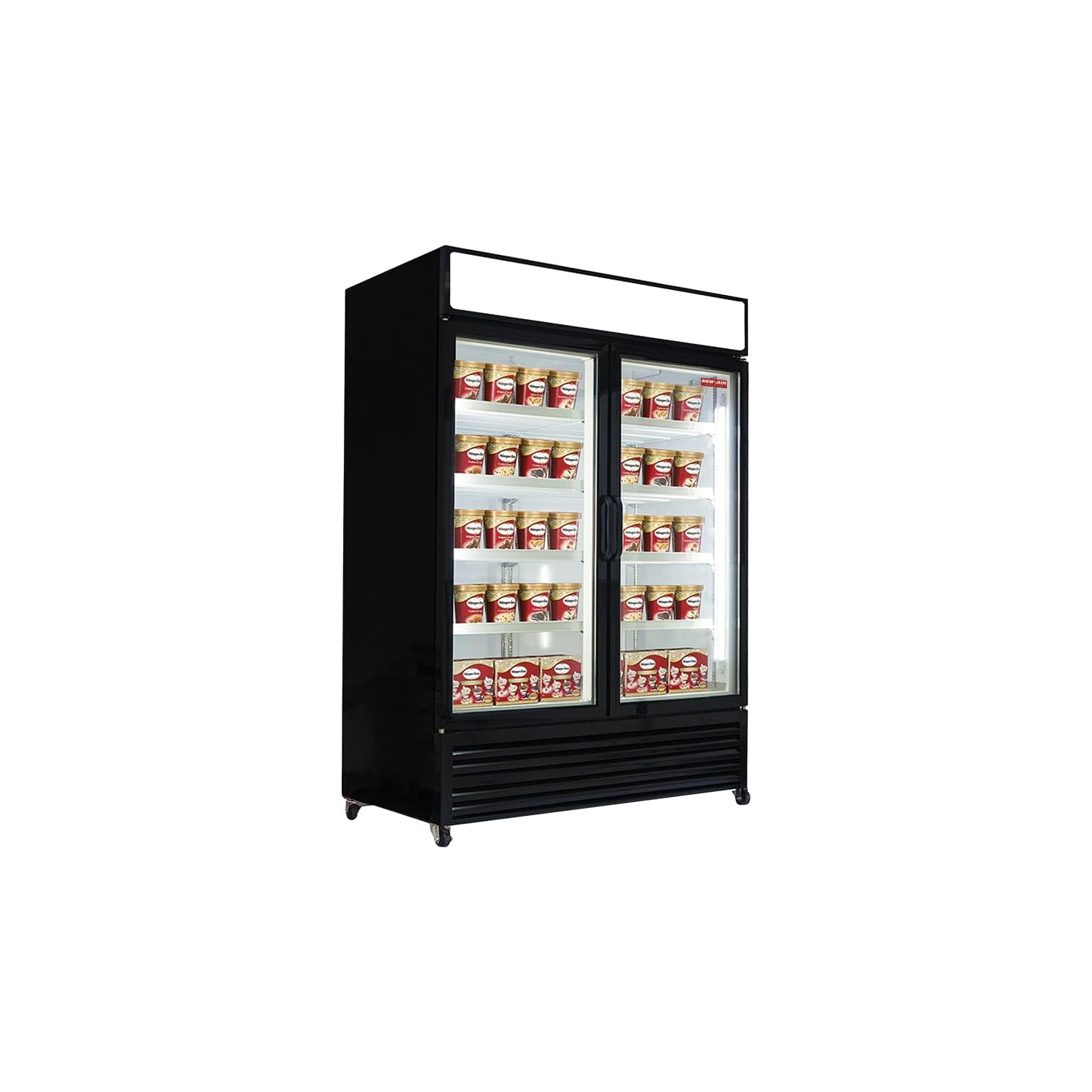 New Air commercial 54 po 43 pi3 avec CONGÉLATEUR DE porte en verre double - Noir