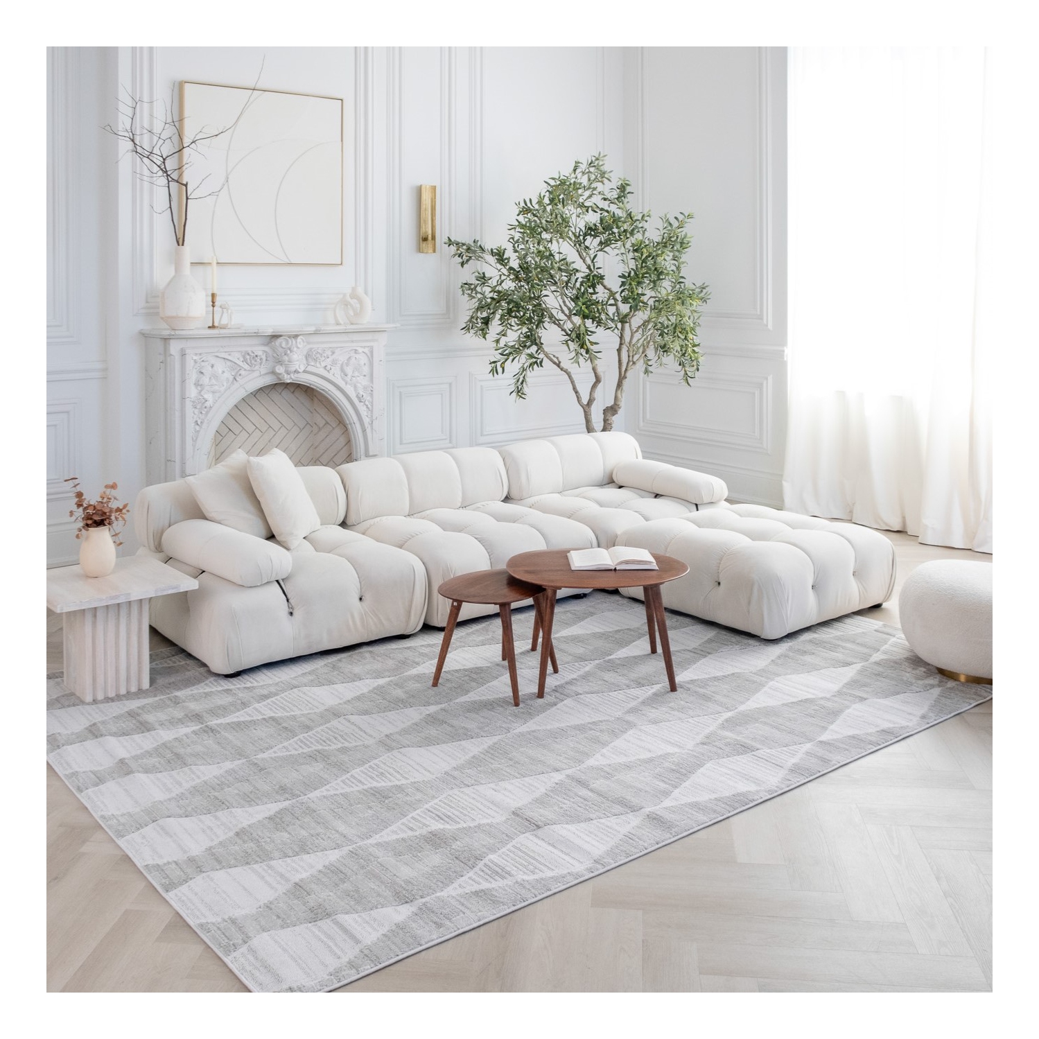 Tapis d'intérieur contemporain Nelio à chevrons Branch