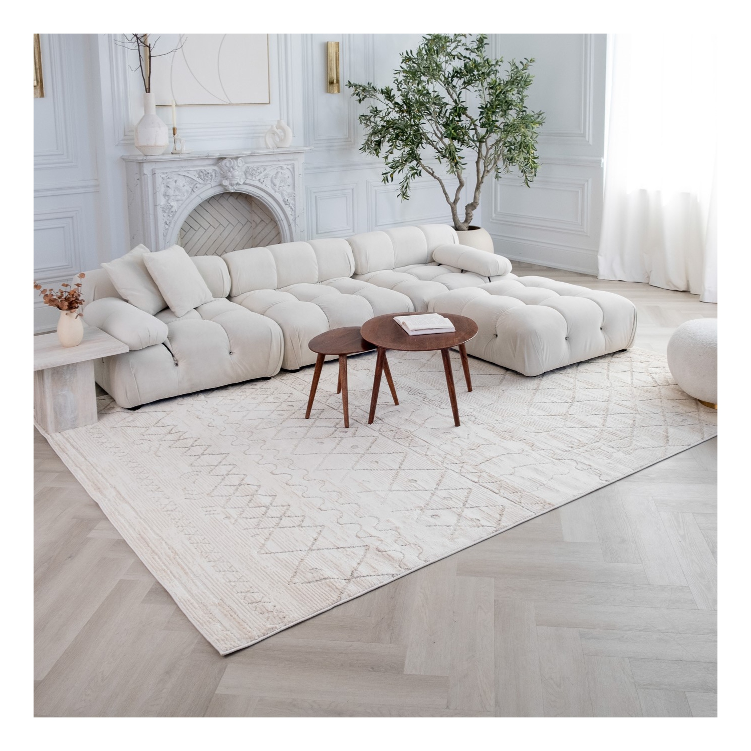 Rug Branch Satori Contemporary Boho Beige/Cream Indoor Area Rug