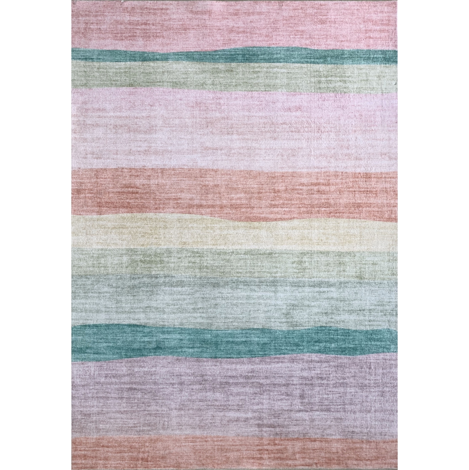 Rug Branch Haze Modern Striped Pink/Green Kids Area Rug