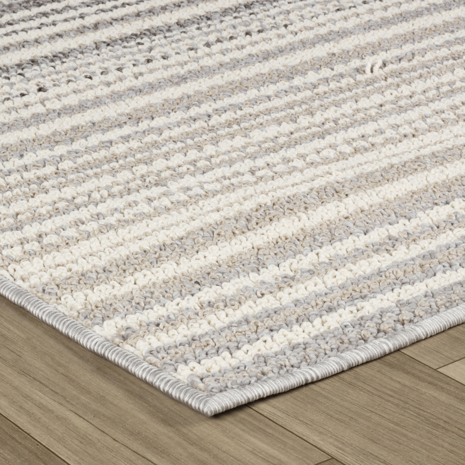 Rug Branch Sena Contemporary Striped Grey/Beige Indoor Area Rug