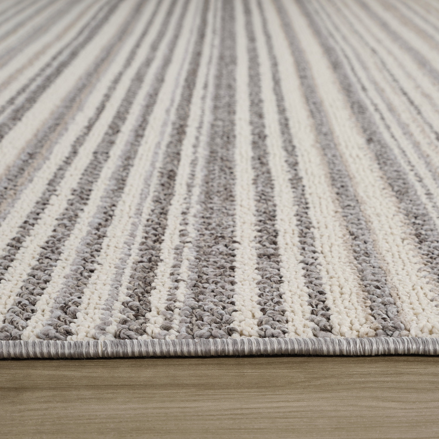Rug Branch Sena Contemporary Striped Grey/Beige Indoor Area Rug