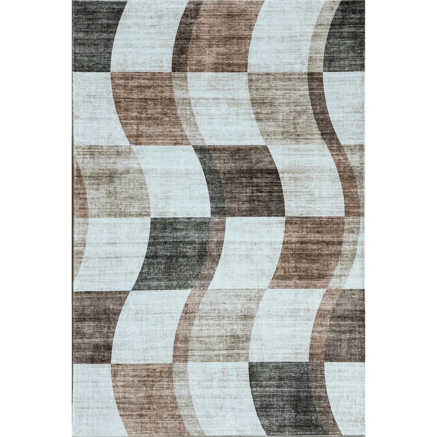 Rug Branch Theo Contemporary Checkered Brown/Beige Area Rug