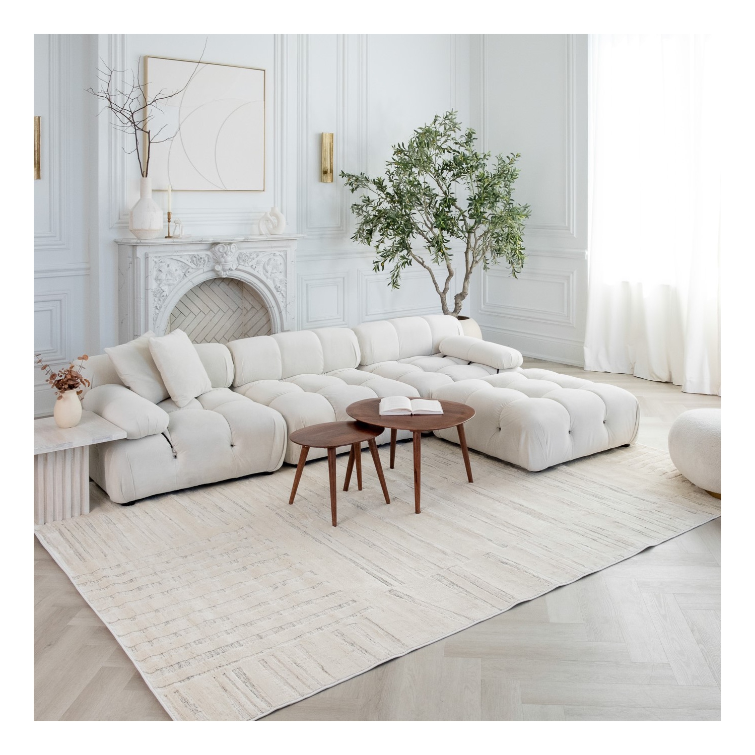 Rug Branch Inari Contemporary Abstract Beige/Cream Indoor Area Rug