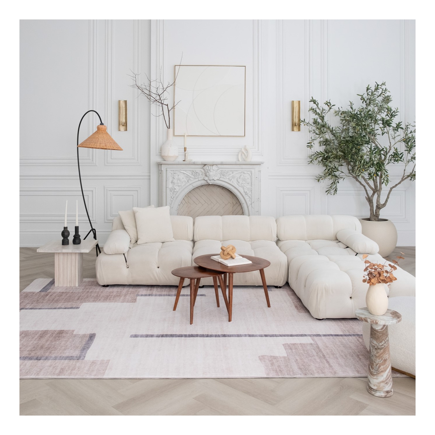 Rug Branch Miles Contemporary Geometric Beige/Brown Area Rug