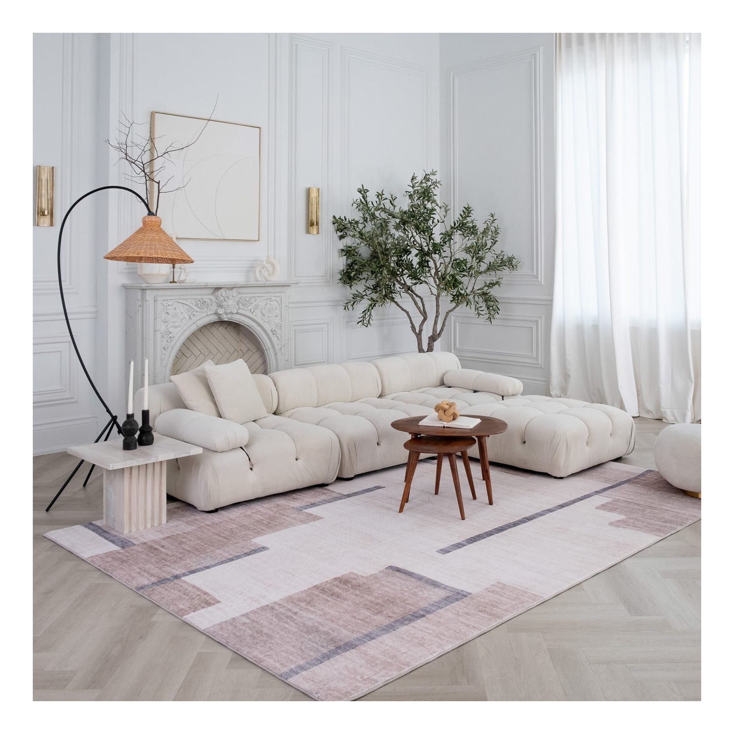 Rug Branch Miles Contemporary Geometric Beige/Brown Area Rug