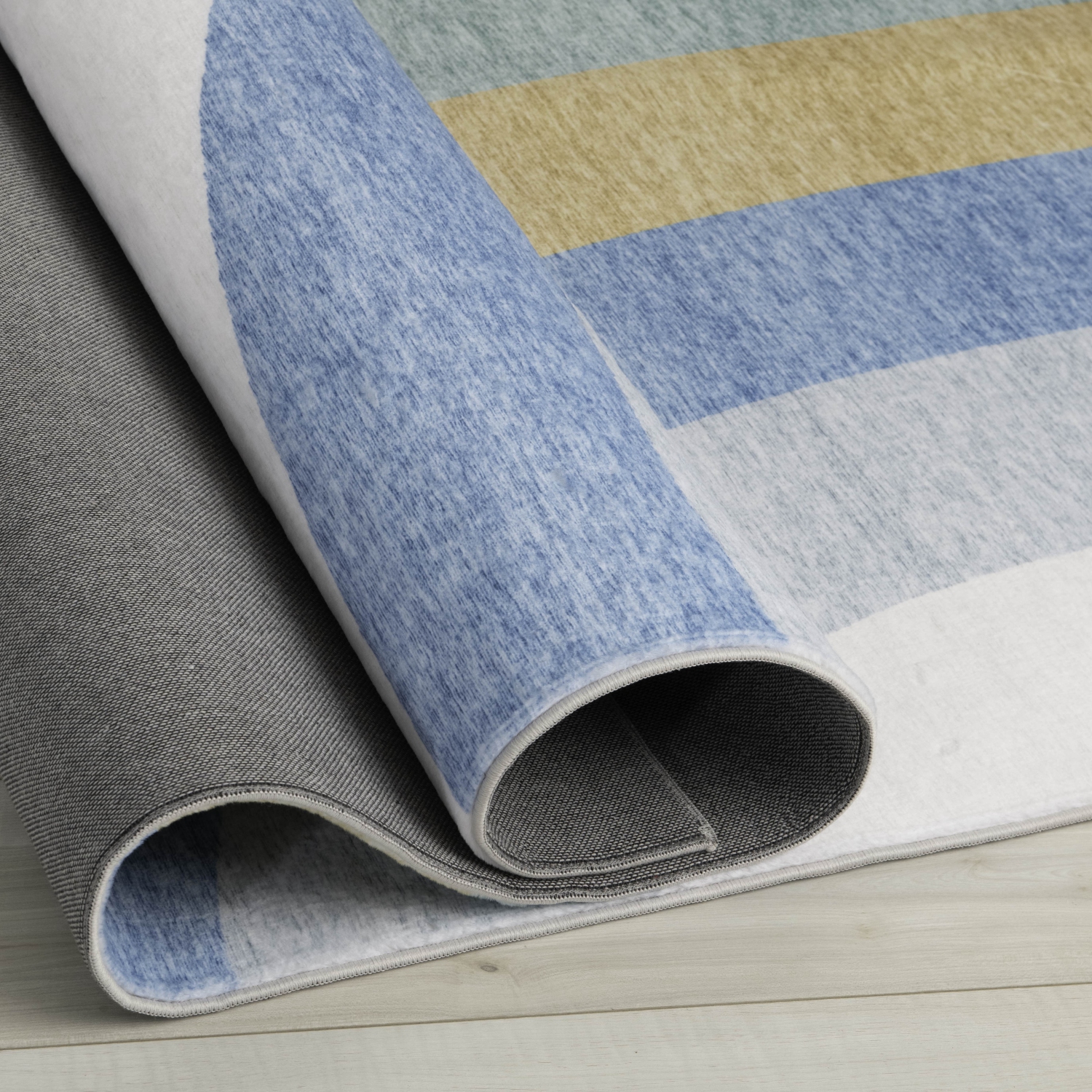 Rug Branch Skye Modern Rainbow Blue/Ivory Kids Area Rug