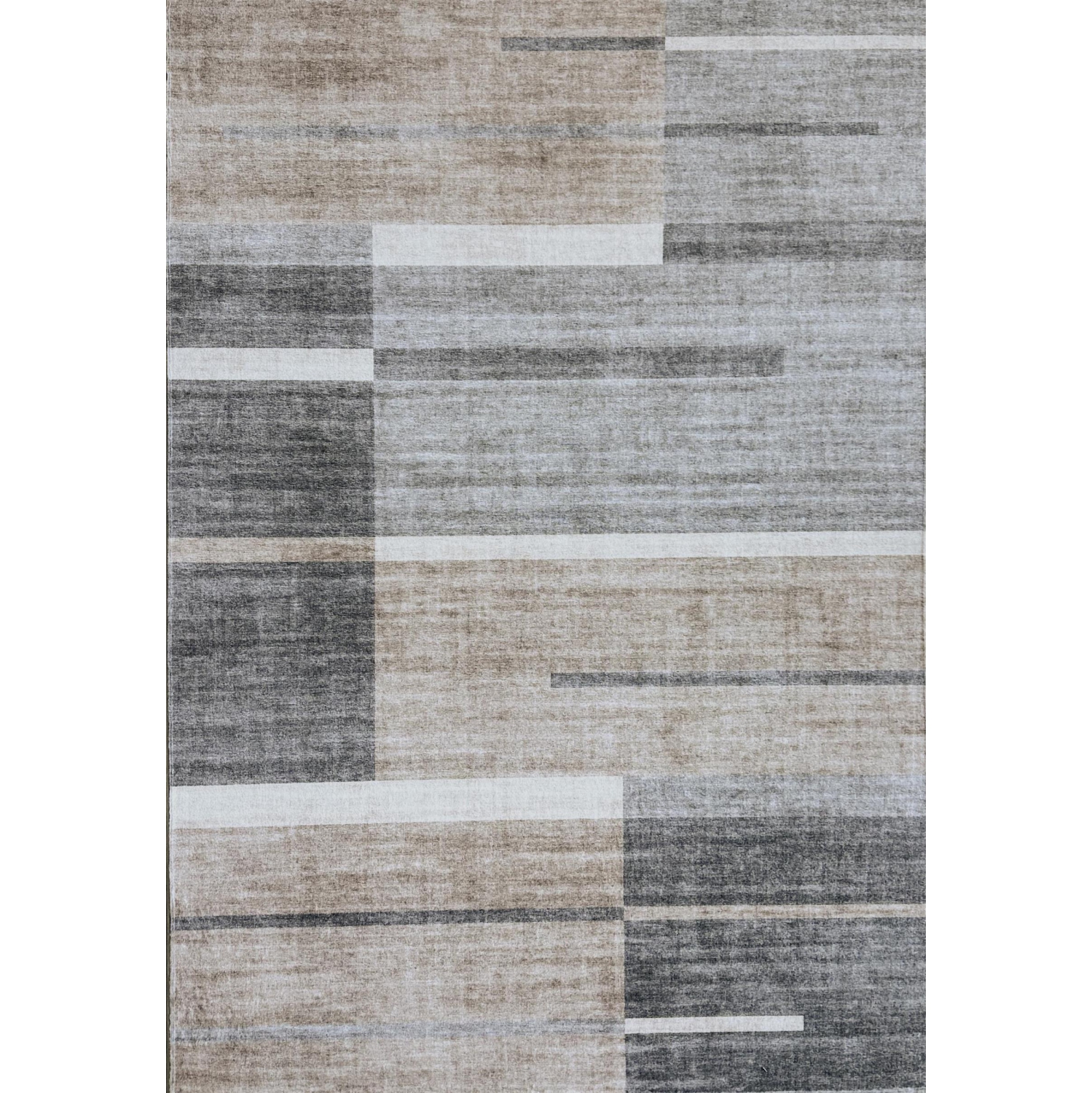 Tapis contemporain à motif géométrique brun/gris Milan