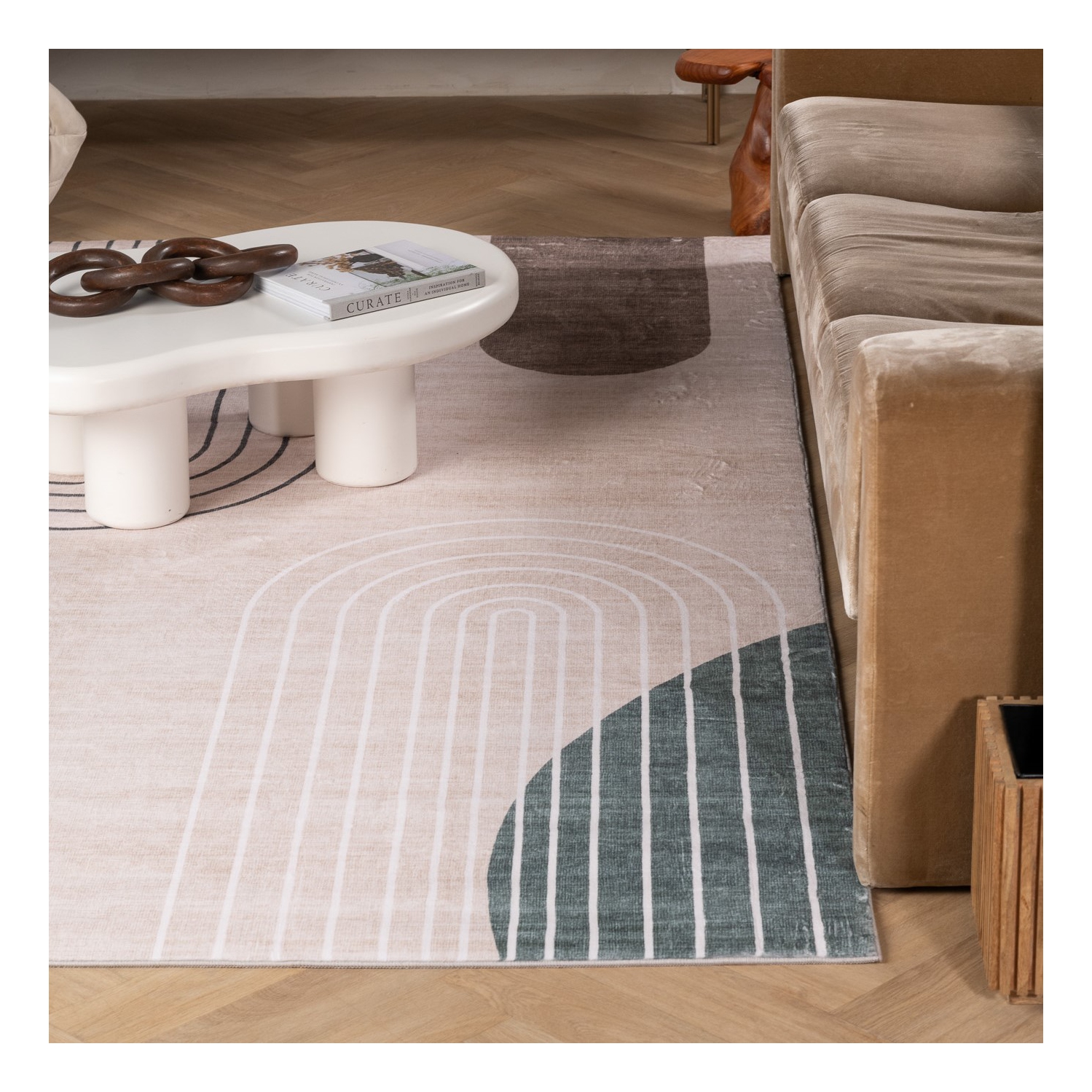 Rug Branch Arlo Mid-Century Modern Abstract Beige/Green Area Rug