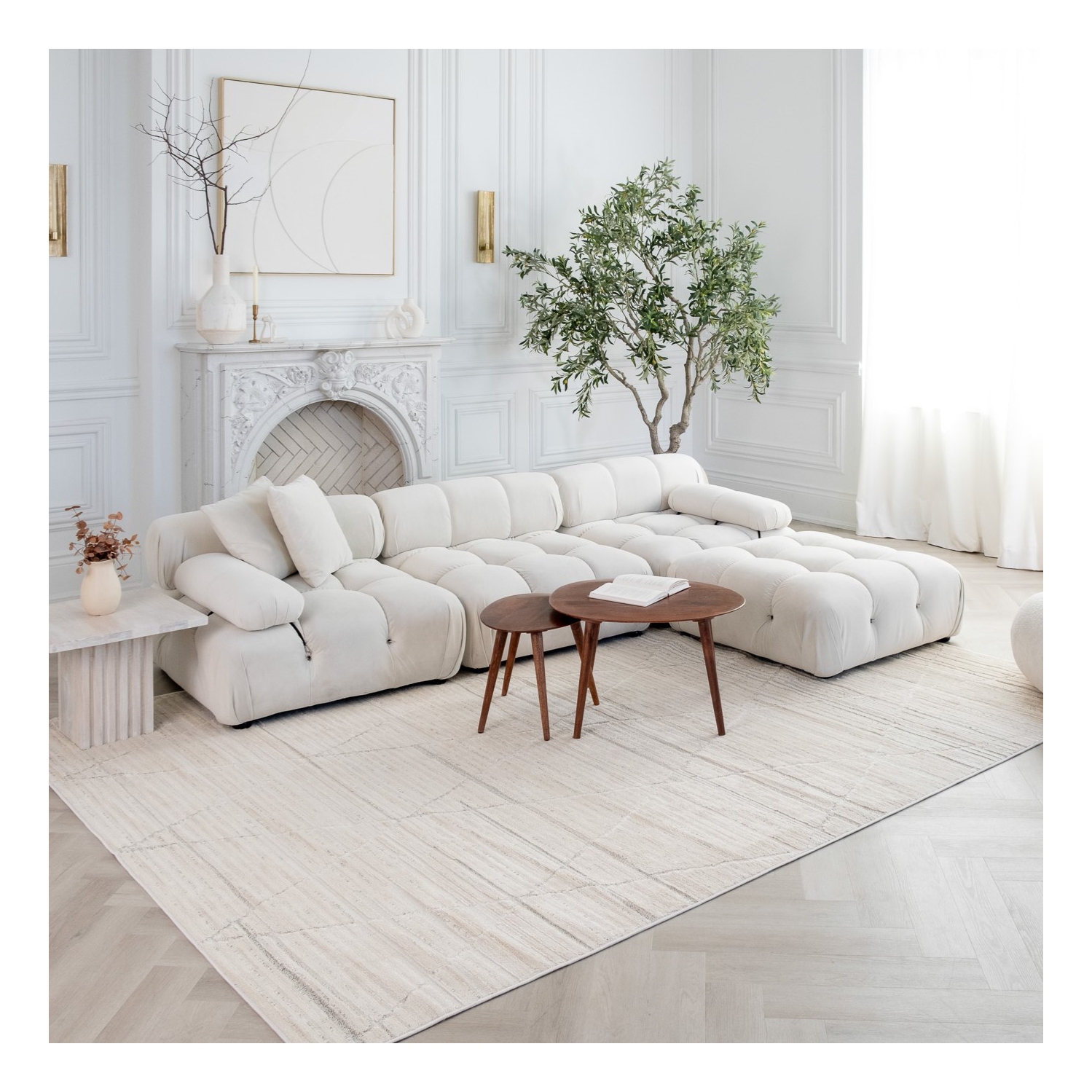 Rug Branch Anaya Contemporary Geometric Beige/Cream Indoor Area Rug