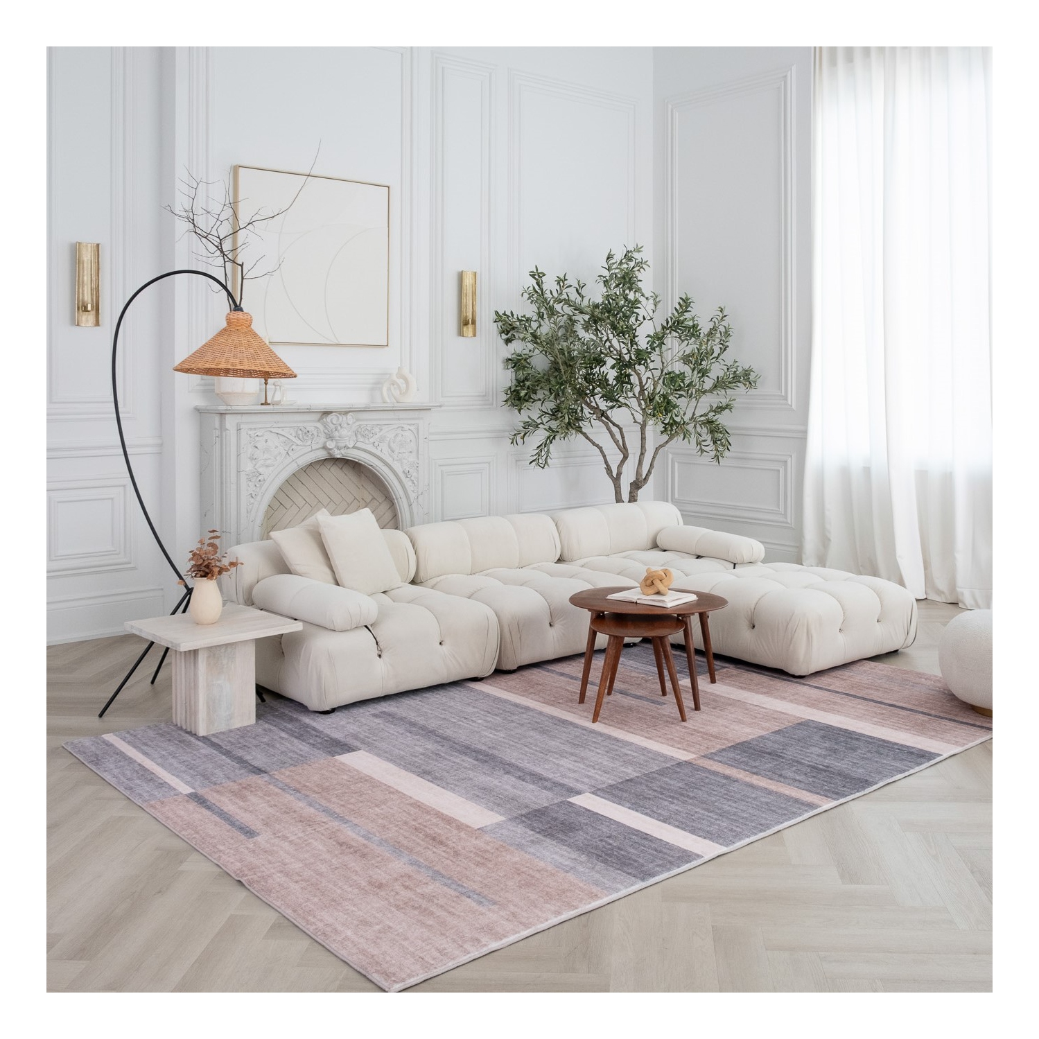 Rug Branch Milan Contemporary Geometric Brown/Grey Area Rug