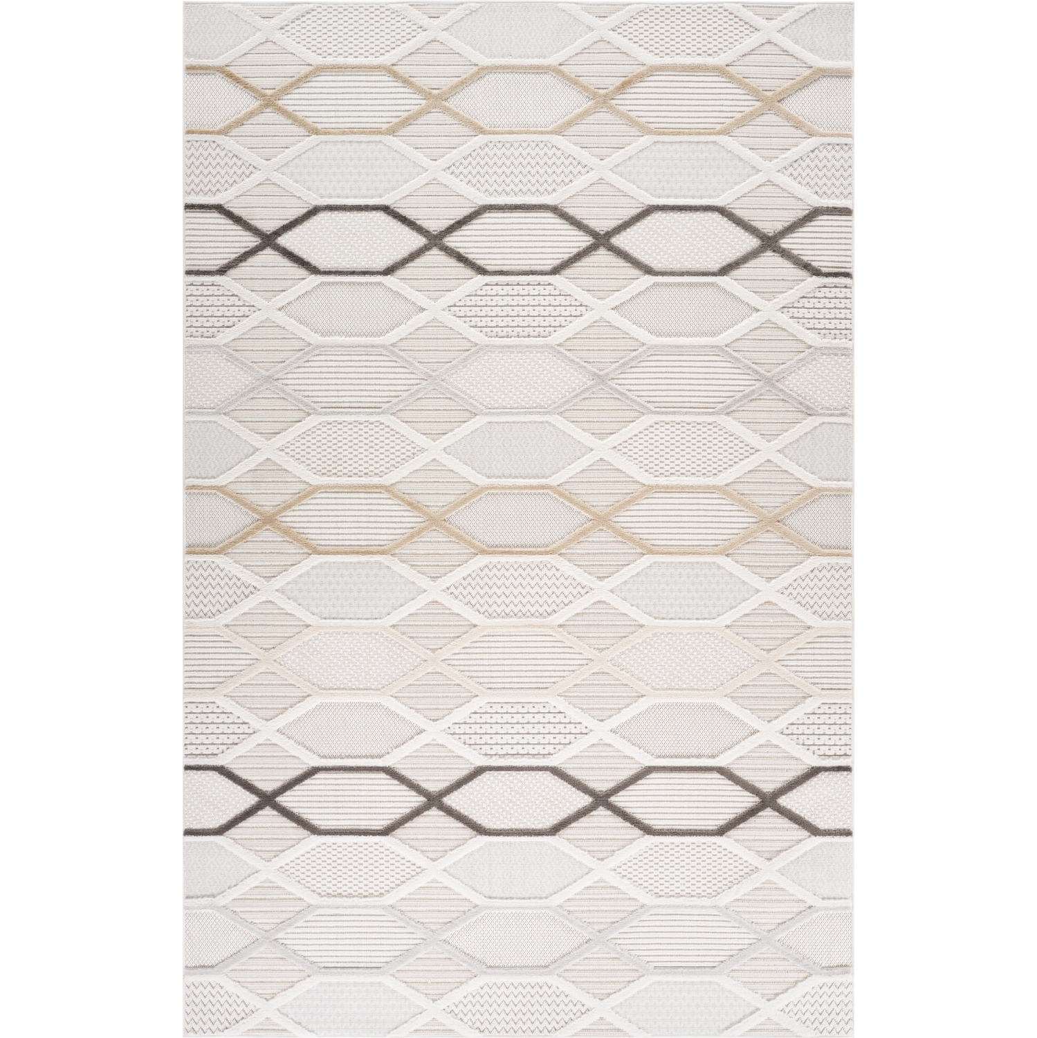 Rug Branch Solin Comtemporary Geometric Cream/Beige Indoor Area Rug