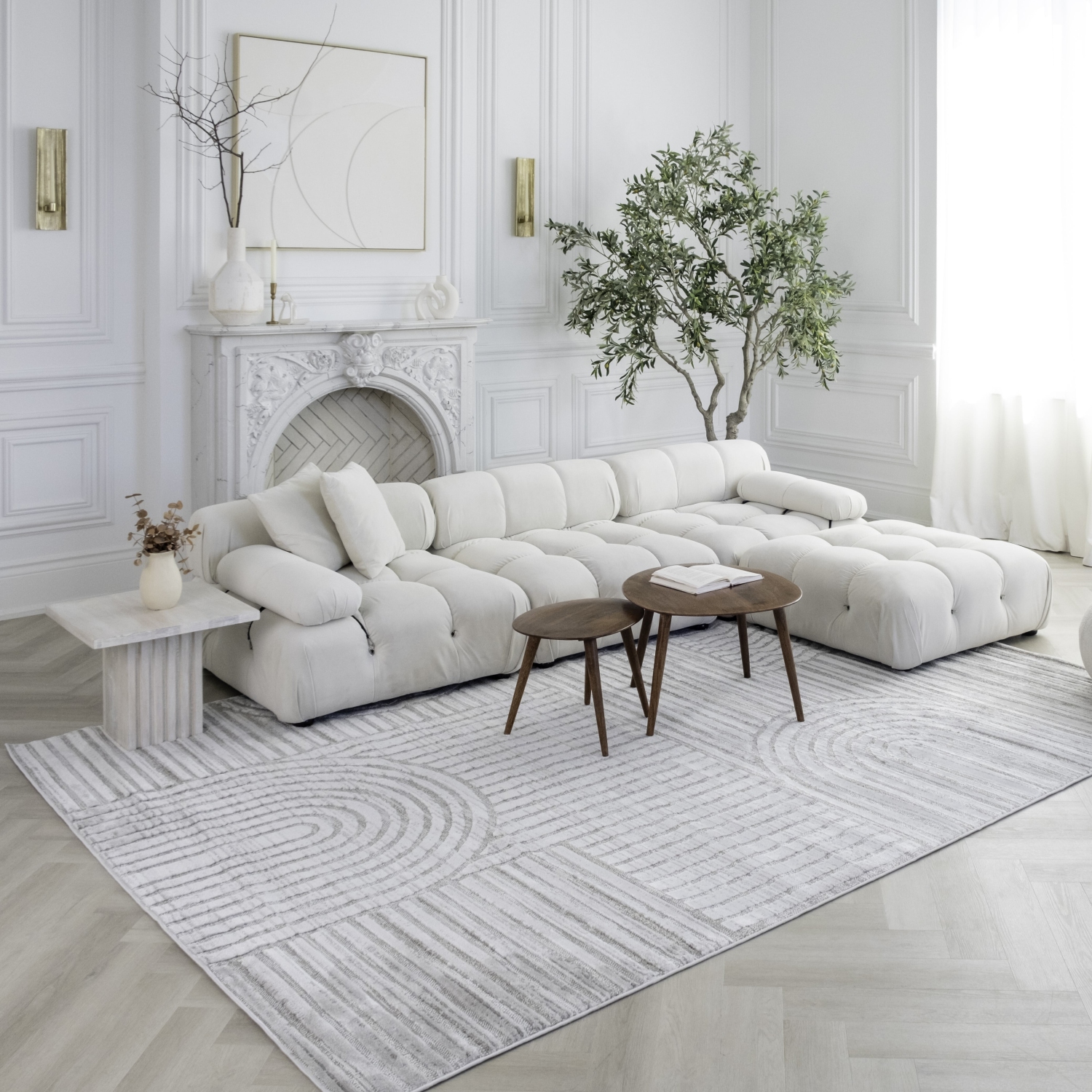 Tapis d'intérieur à motif géométrique moderne Arcus Branch