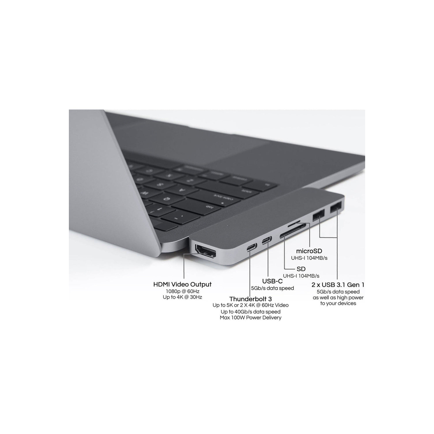 HyperDrive DUO 7-in-2 USB-C Hub - Grey