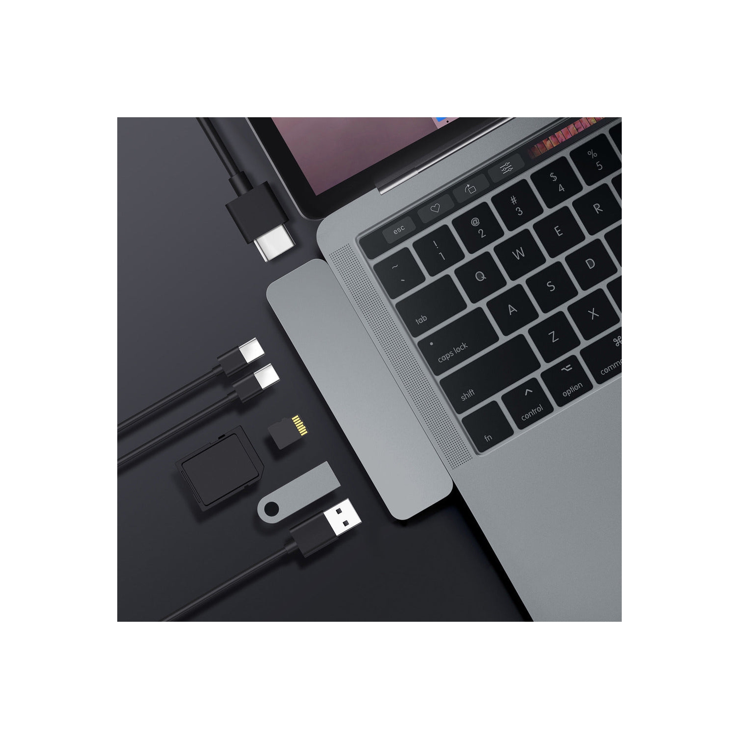 HyperDrive DUO 7-in-2 USB-C Hub - Grey