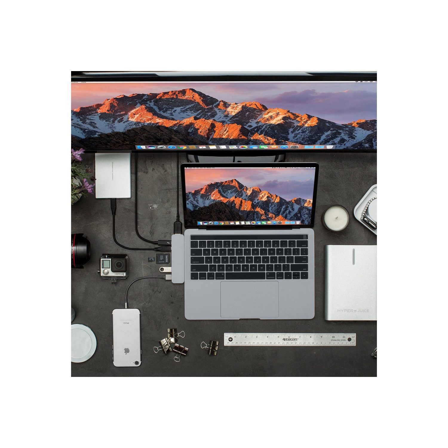 HyperDrive DUO 7-in-2 USB-C Hub - Grey