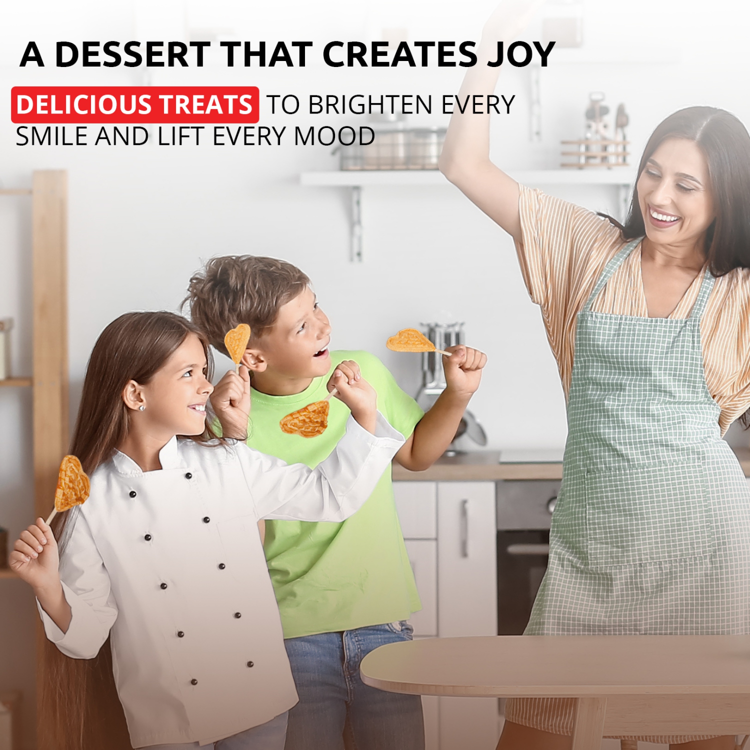 AP-511 Waffle Stick Maker | Heart Waffle Iron | Heart-Shaped Waffles on a Stick | 4 Pcs | 110V