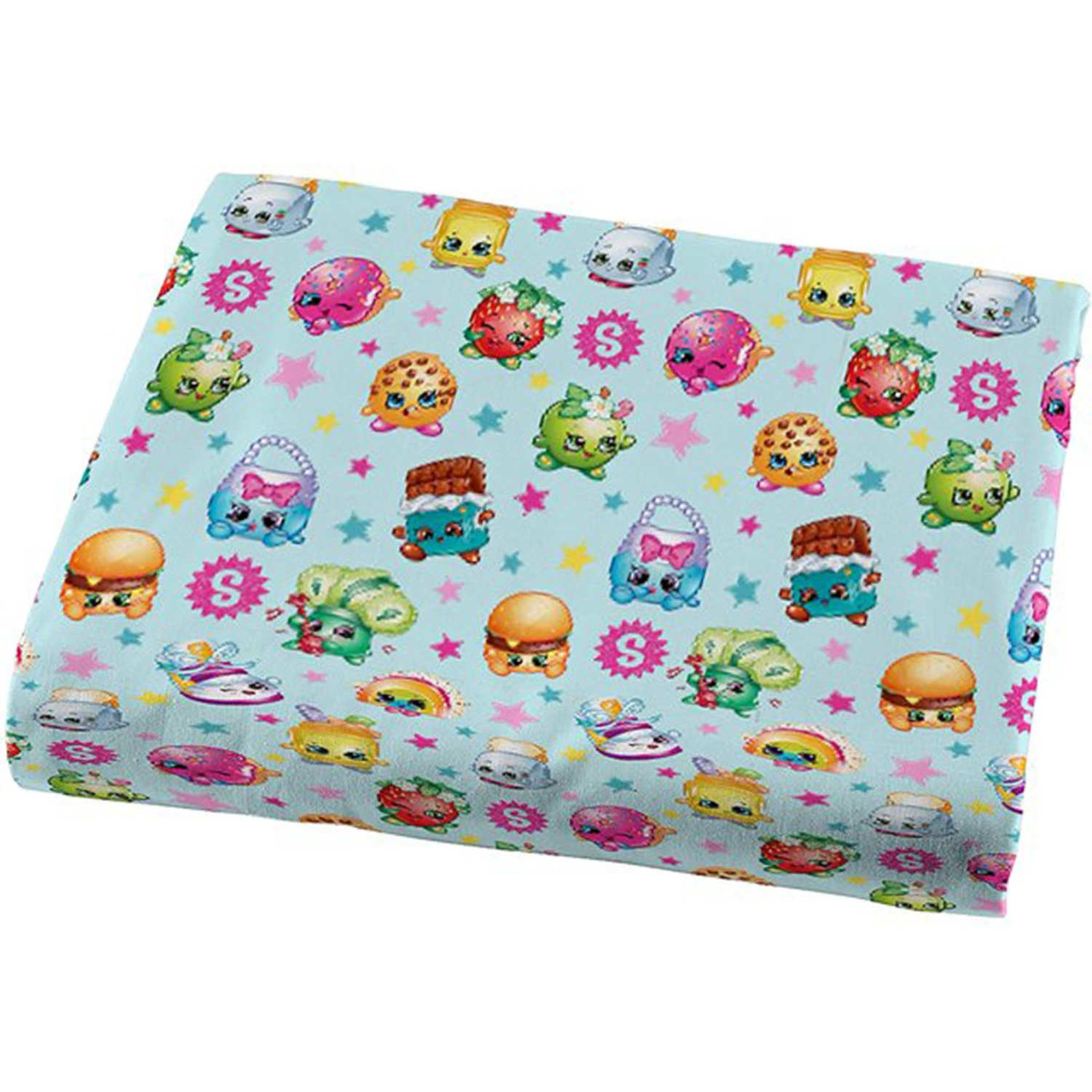 Ensemble de draps en microfibre multicolore de 3 pièces de Shopkins pour lit simple pour enfants
