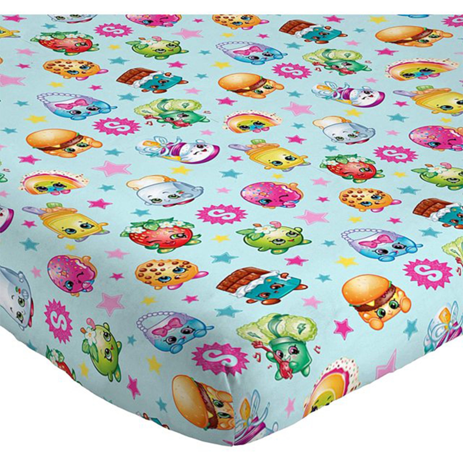 Ensemble de draps en microfibre multicolore de 3 pièces de Shopkins pour lit simple pour enfants