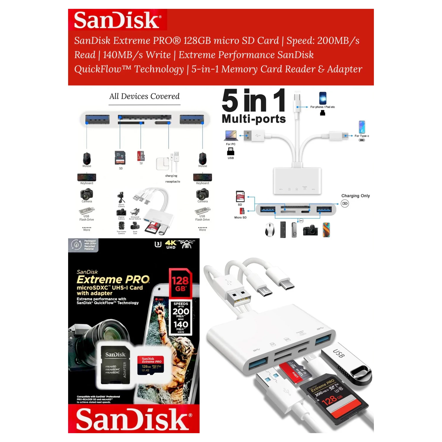 TUTT 11” Tablet Android 14 Keyboard, Mouse, Case, Stylus | 128GB ROM+16GB RAM Dual Camera 128GB SanDisk X9