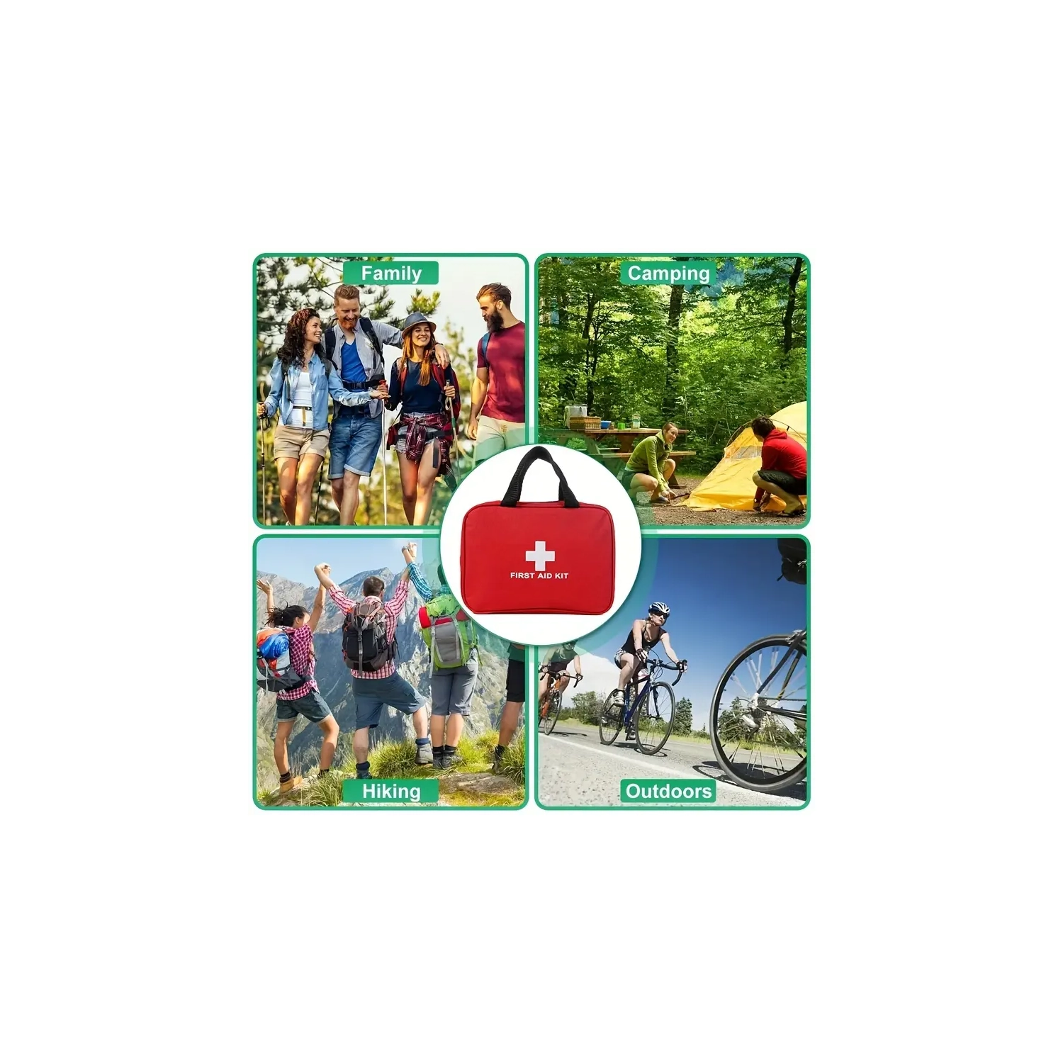 Trousse de premiers soins portative pour les voyages en plein air, le camping, la randonnée | Sac de fournitures d'urgence tout usage