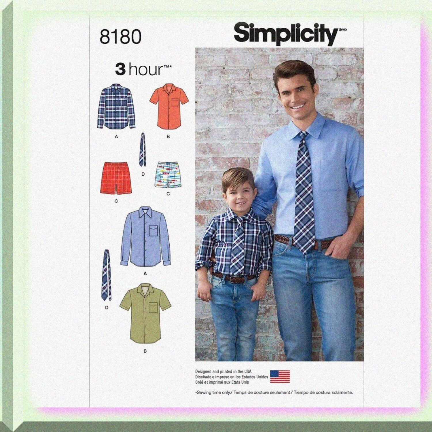 QuickStitch Men's & Boys' Shirt, Boxer, and Tie Pattern - Sizes S-XL - Sew in 3 Hours!