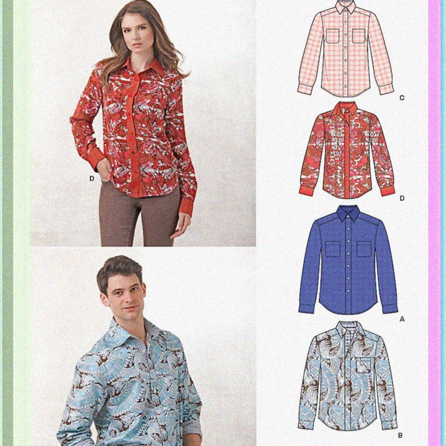 ChicFit 6232: Stylish Button-Down Shirts for Men & Women (Sizes 8-18/XS-XL)