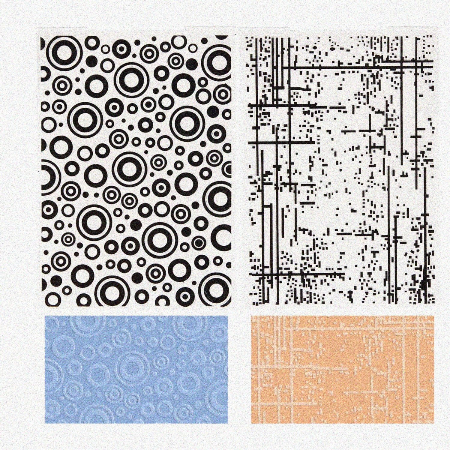2Pcs Vintage Polka Dots & Stripe 3D Embossing Folder Set, Plastic Background Templates for DIY Scrapbooking, Card Making & Paper Crafts